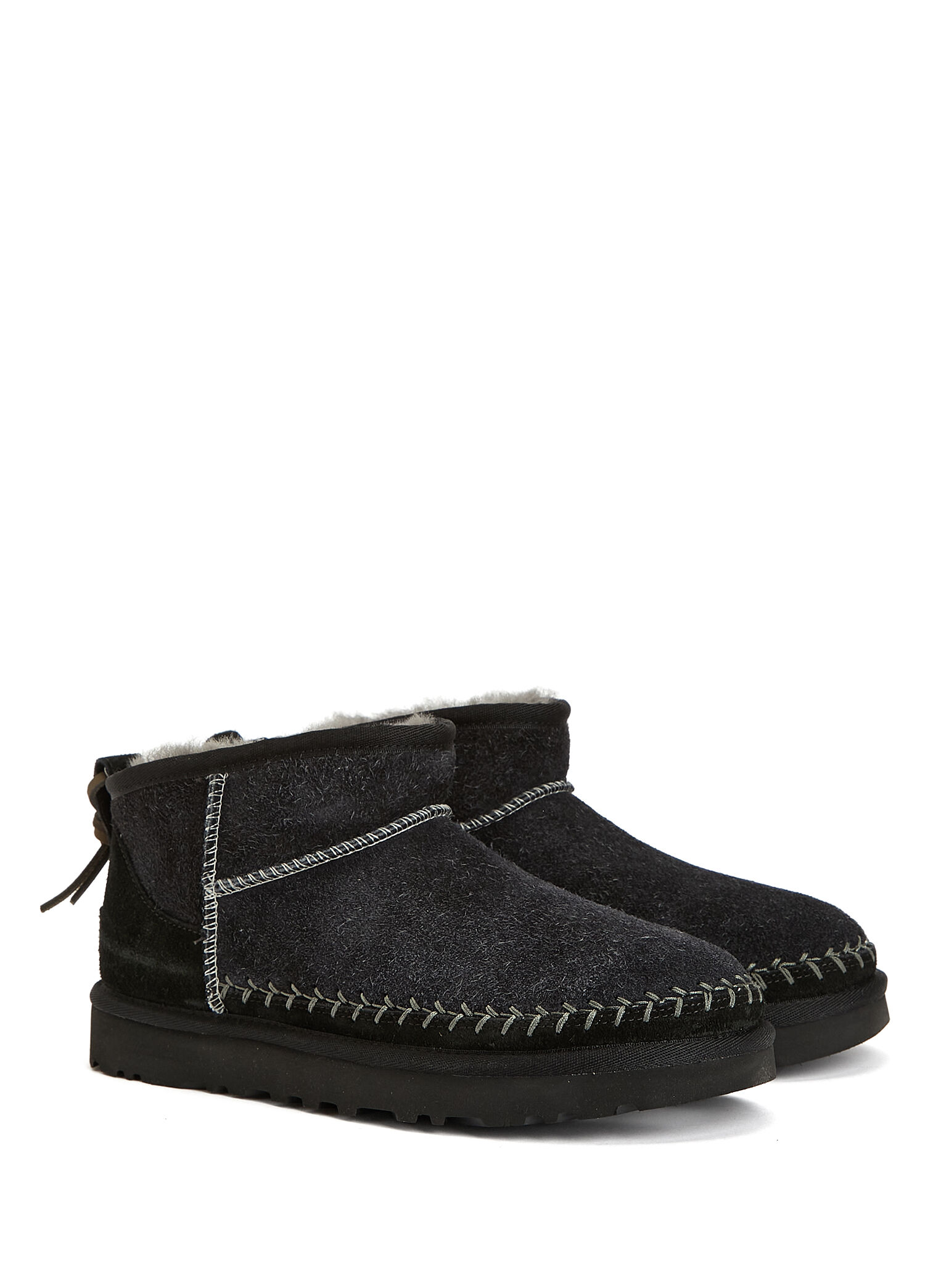 Ugg - Classic Ultra Mini Biarritz Kadın Deri Bot - Siyah