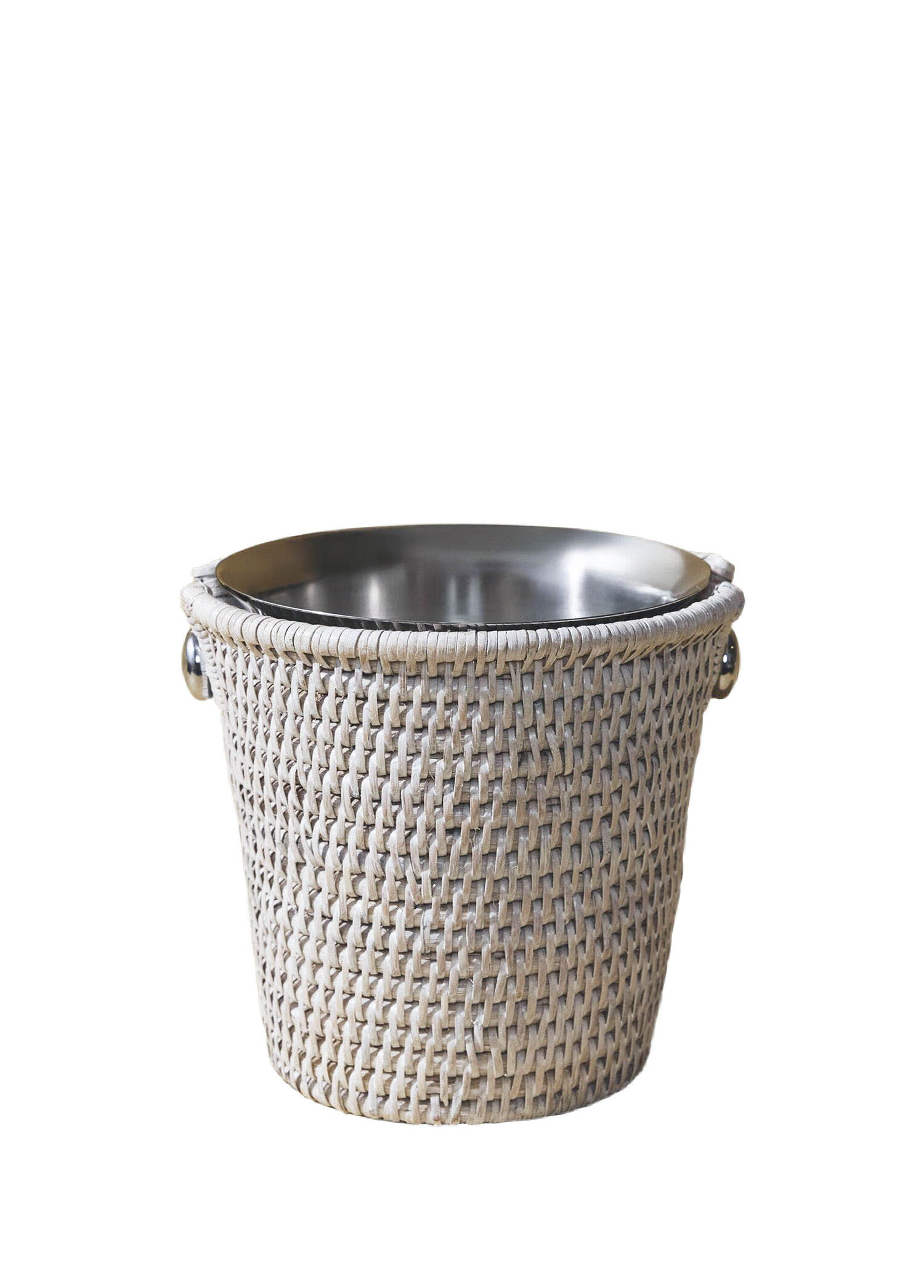 Mat Eskitme Beyaz Rattan Buz Kovası