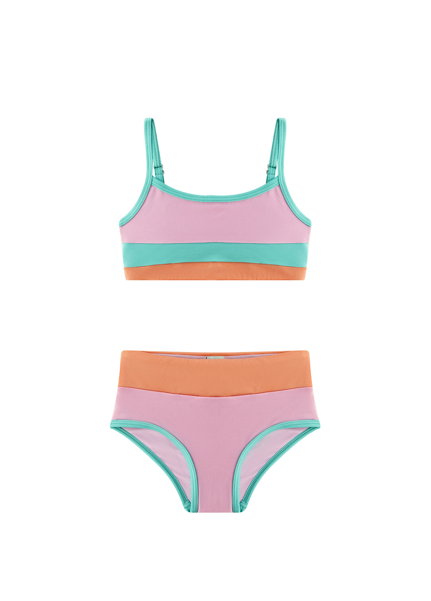 Rio Mor Turuncu Yeşil Kız Çocuk Bikini Takımı
