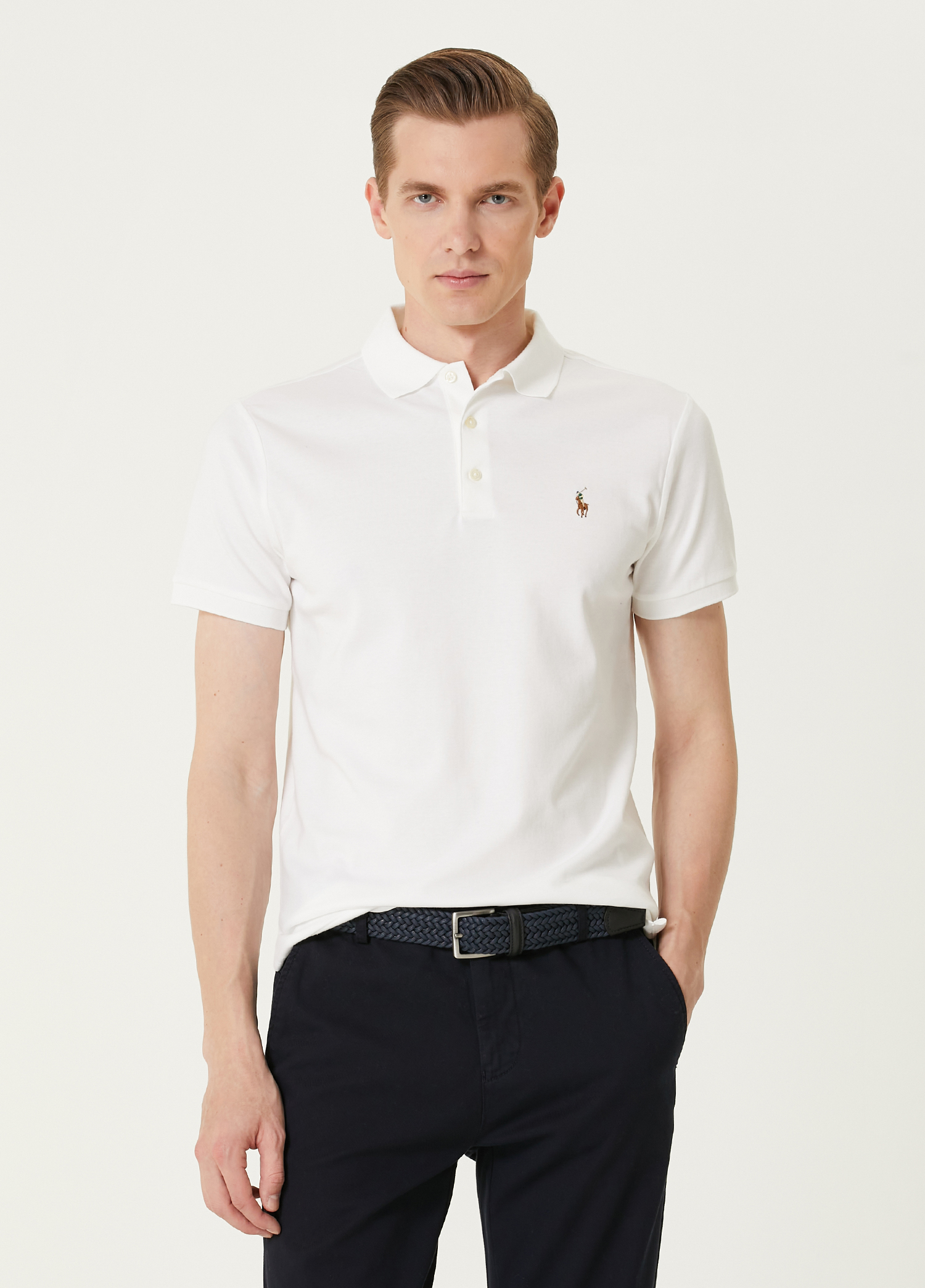 Beyaz Polo Yaka T-shirt