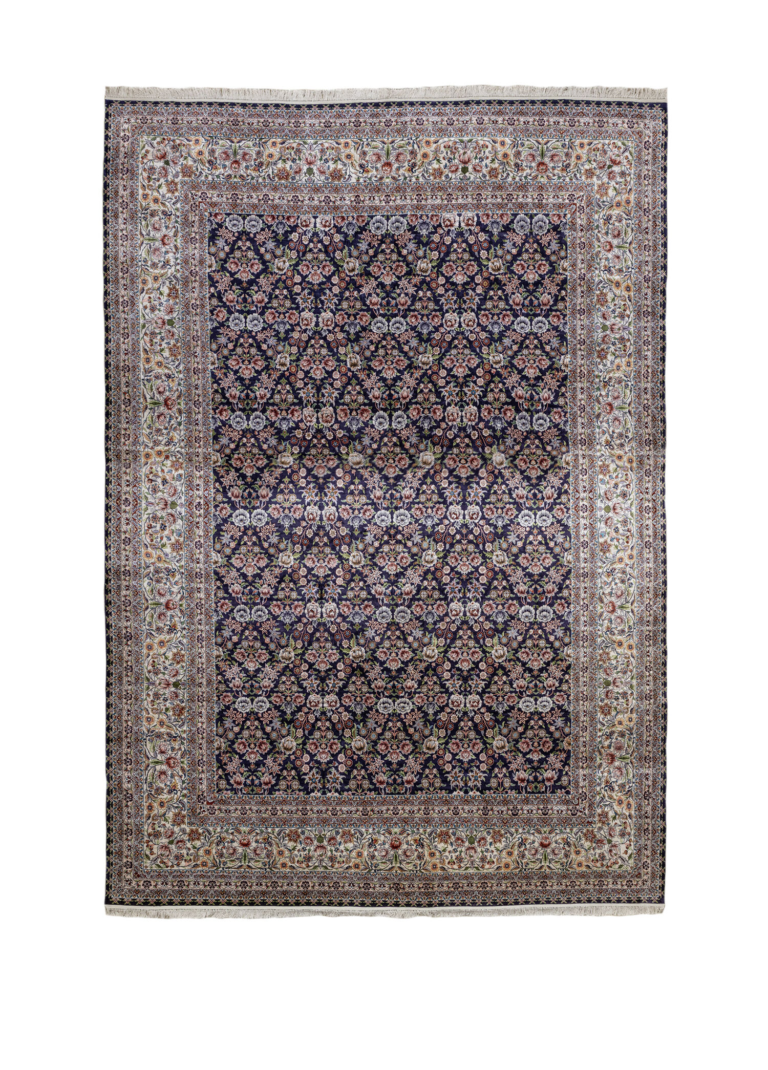 Sariya Serpme Çiçek Motifli İpek Halı 277x359 cm