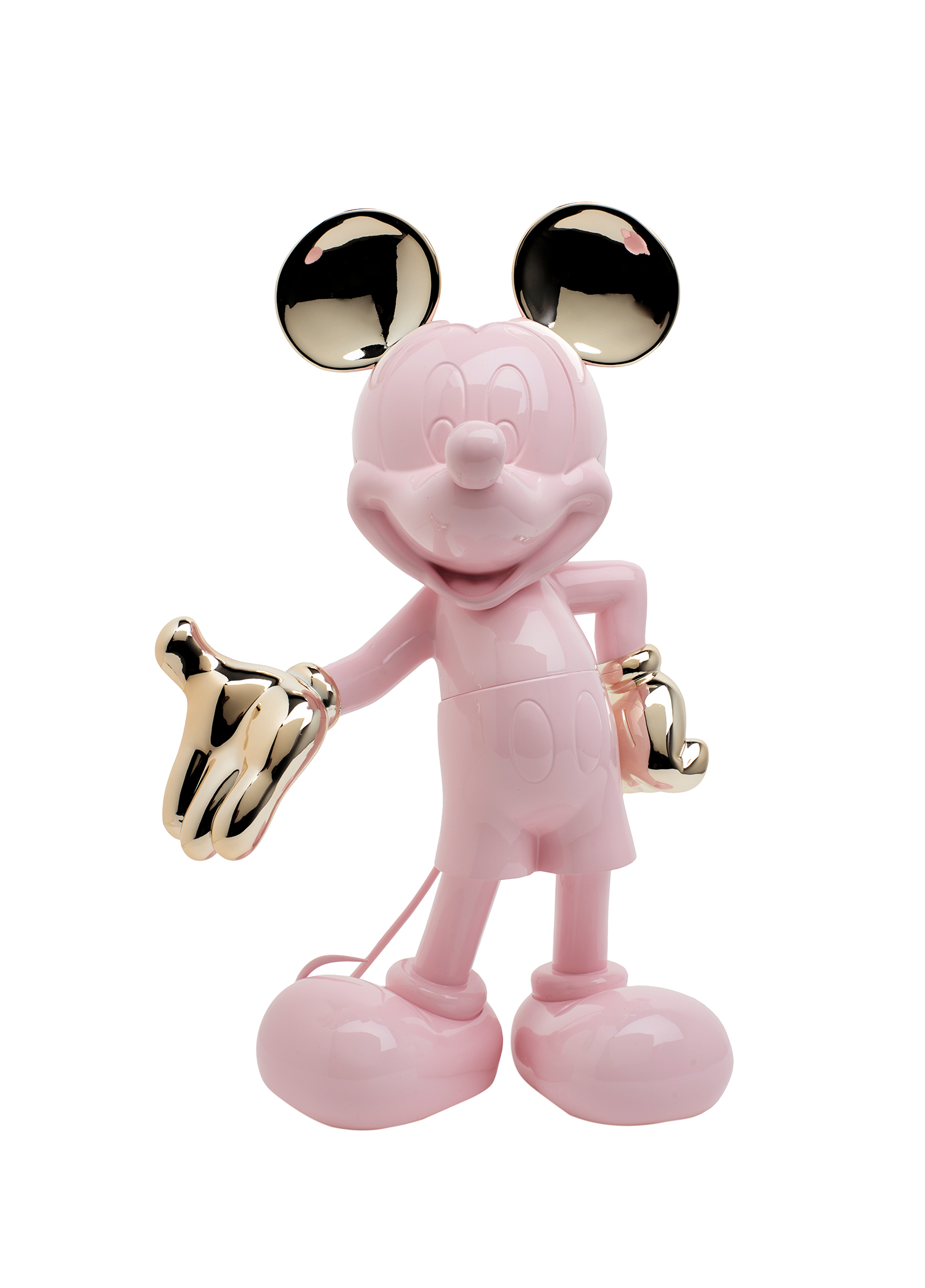 Mickey Welcome Pembe Gold Heykel