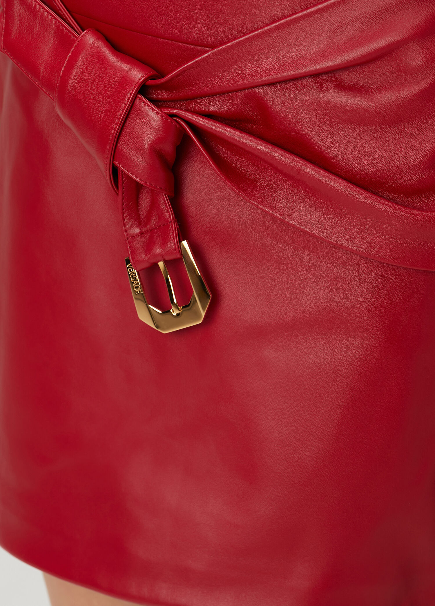 Versace - Red Mini Leather Dress Versace - Red Mini Leather Dress