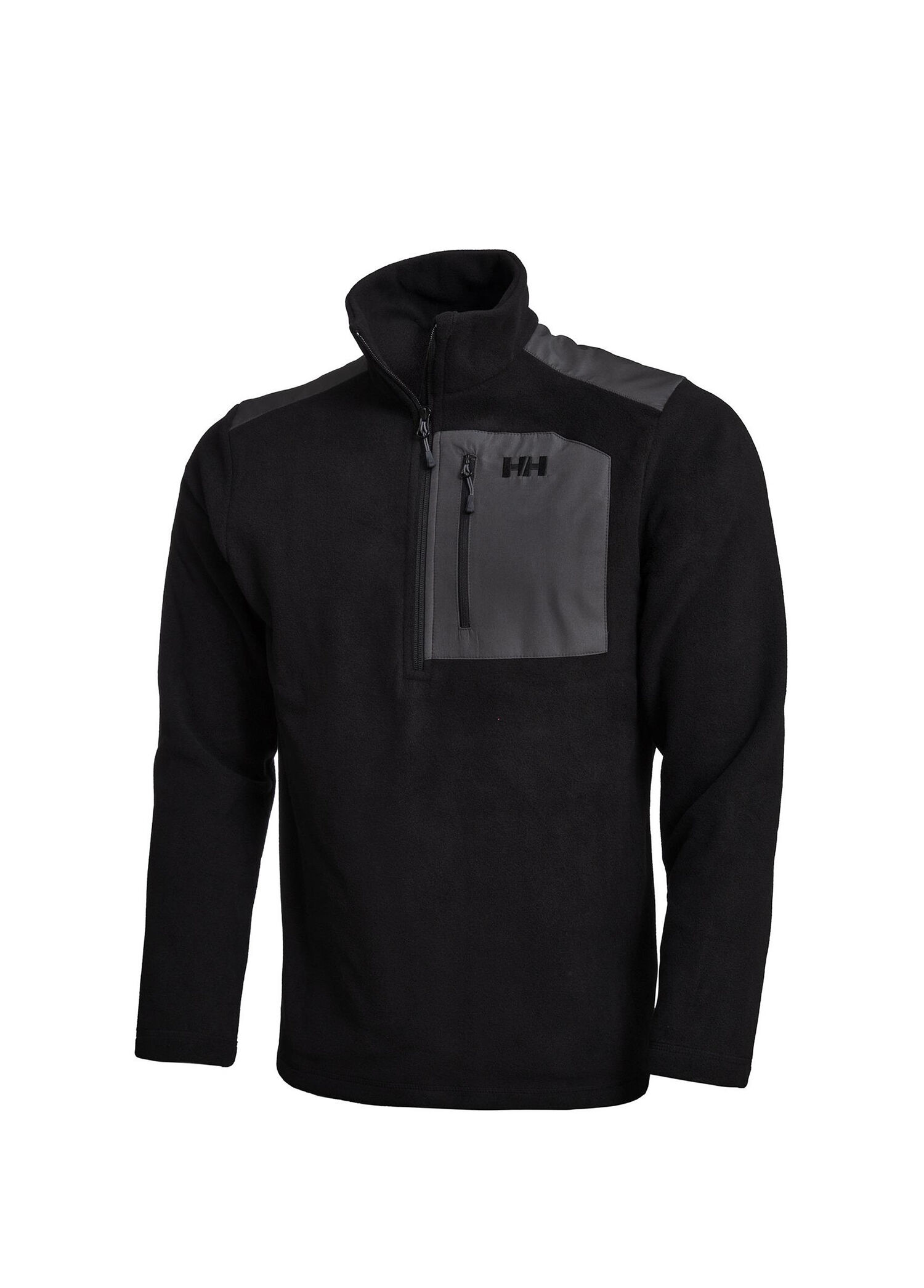 Block Siyah Yarım Fermuar Erkek Polar Sweatshirt