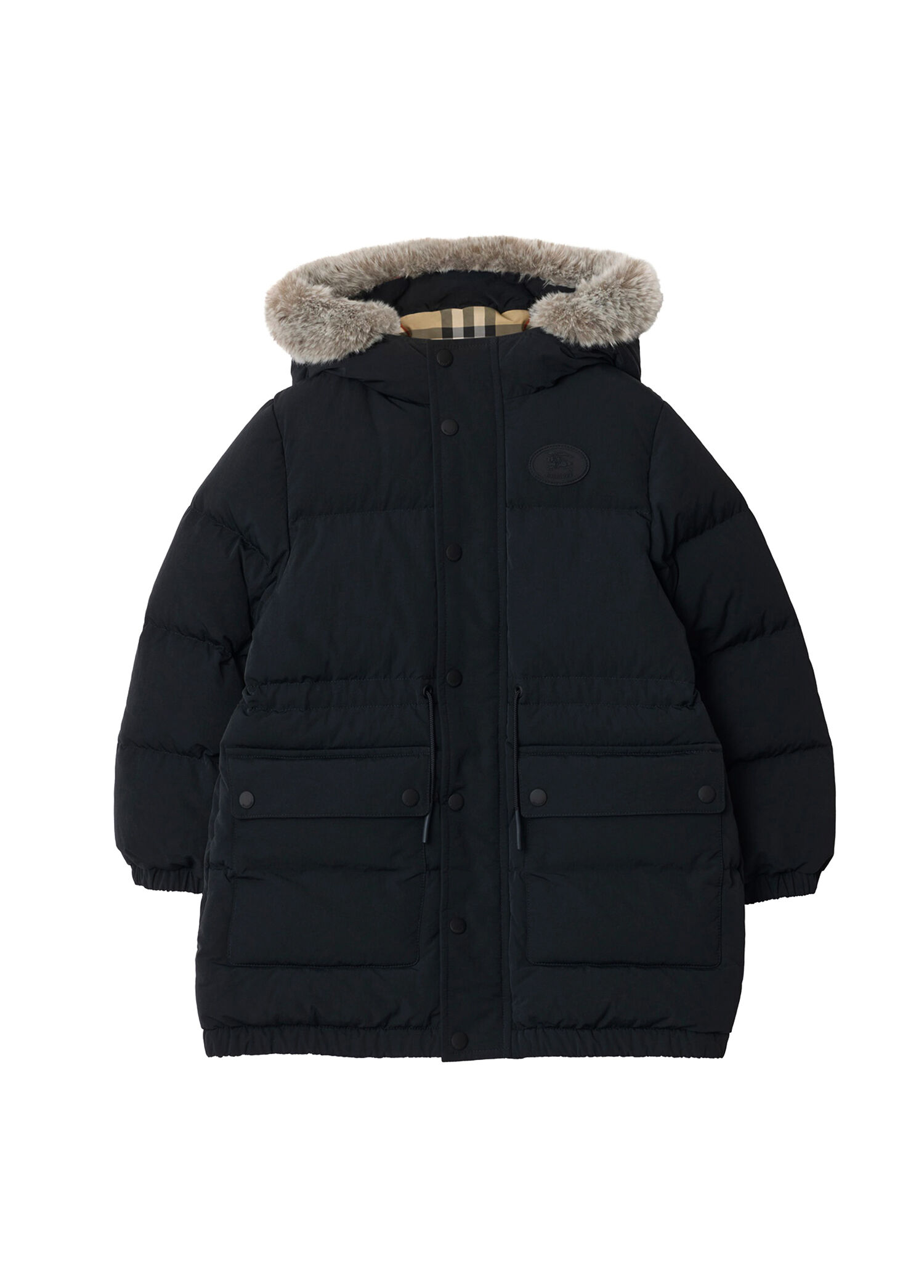 Franklın Siyah Kapüşonlu Unisex Çocuk Mont