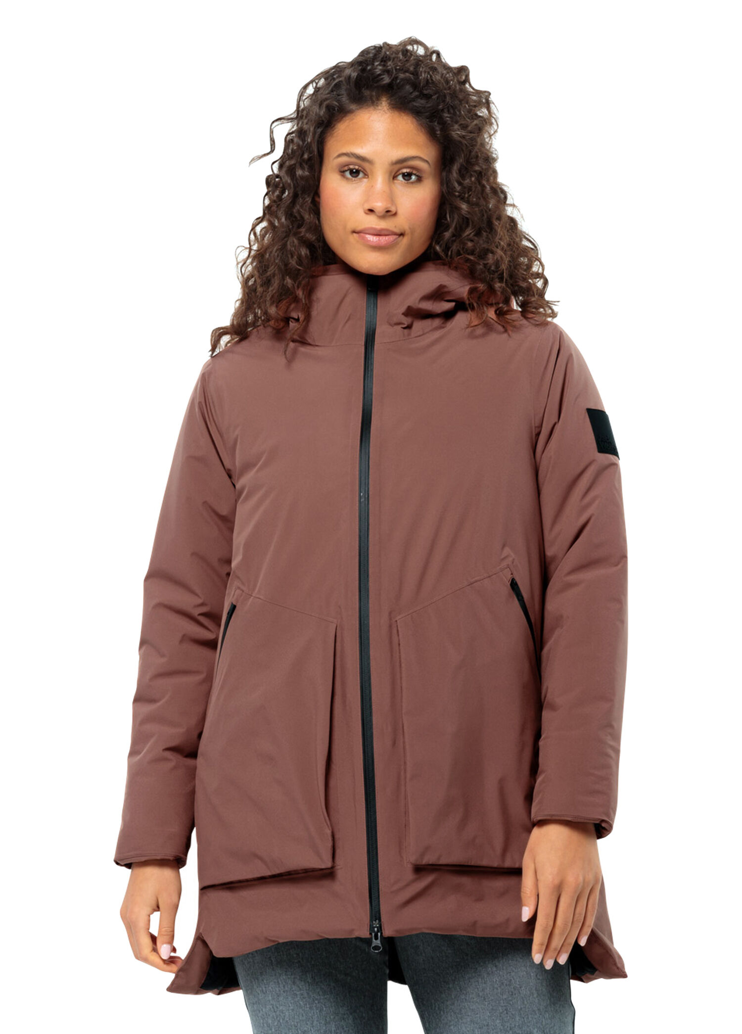 Luisenplatz Kahverengi Kapüşonlu Kadın Outdoor Mont