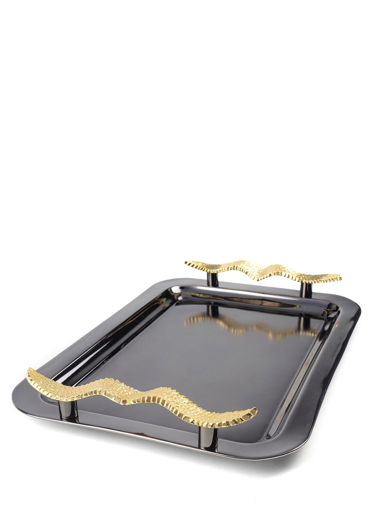 Gold Kanatlı Siyah Çelik Tepsi 28 m
