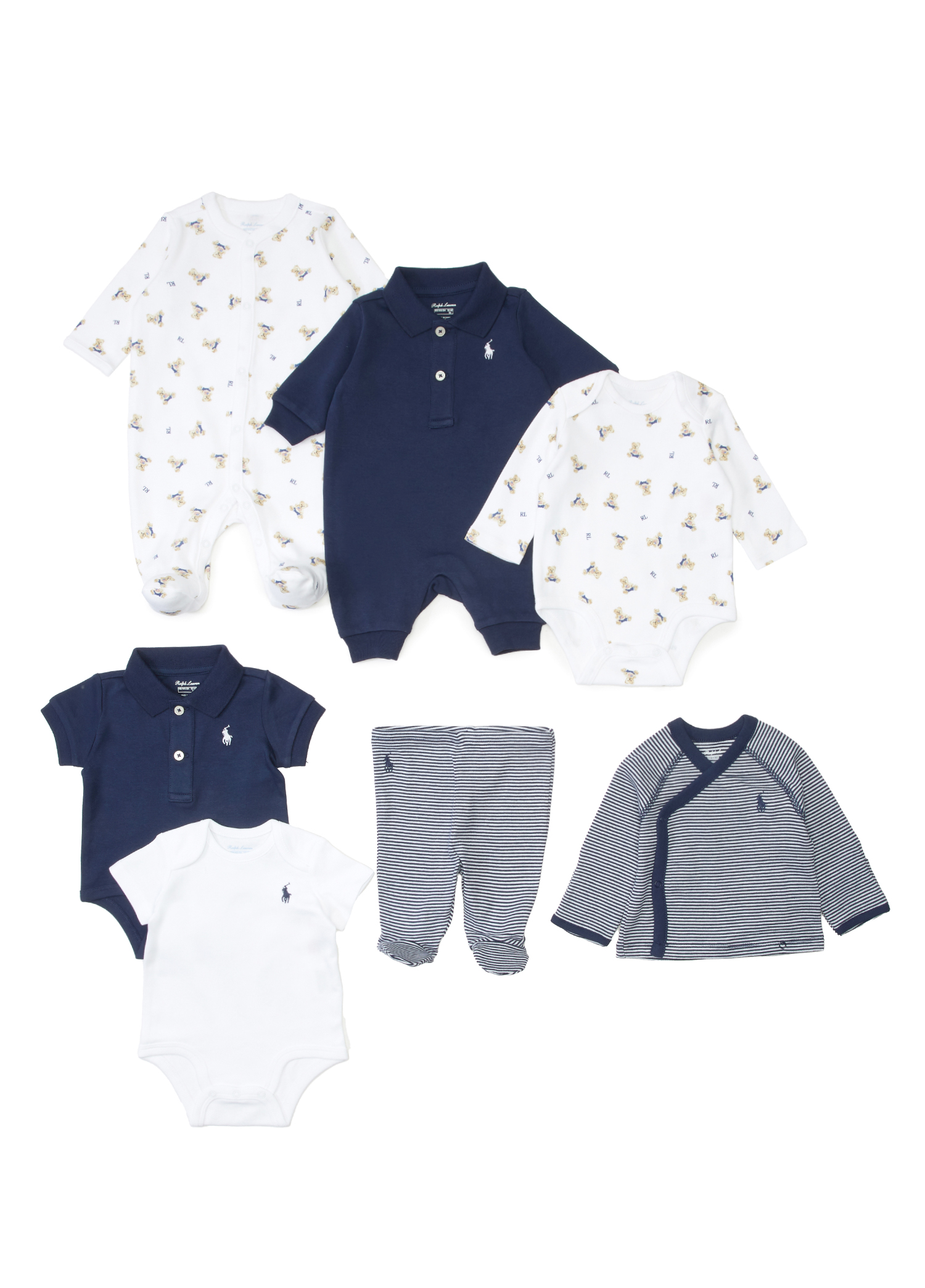 Polo Ralph Lauren - Lacivert Beyaz 7li Erkek Bebek Seti - Lacivert 