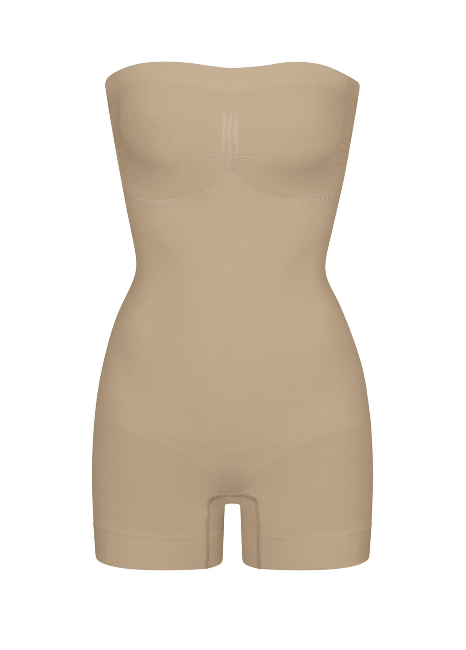 Seamless Sculpt Straplez Koyu Bej Bodysuit