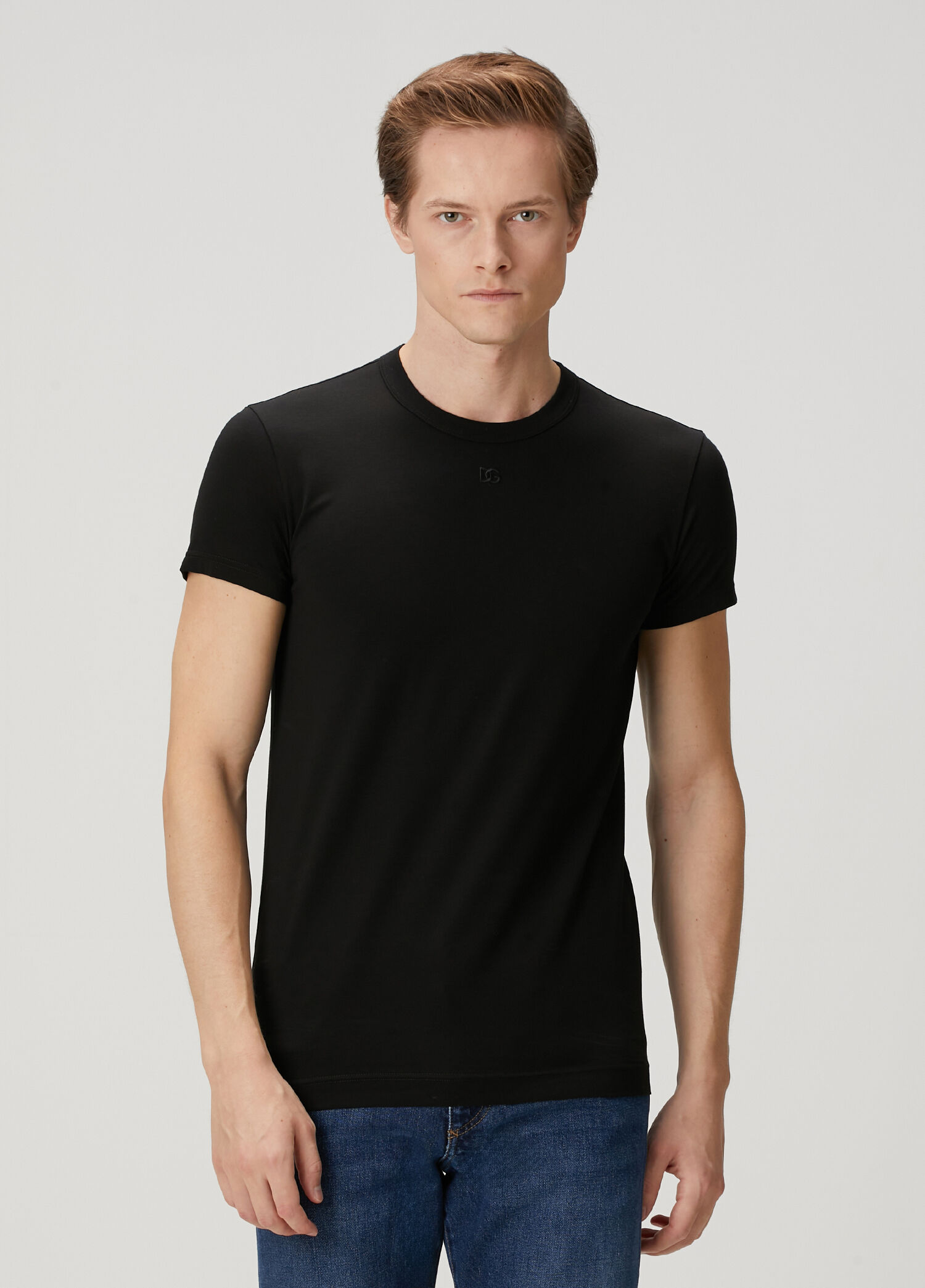 Siyah Logo Nakışlı T-shirt