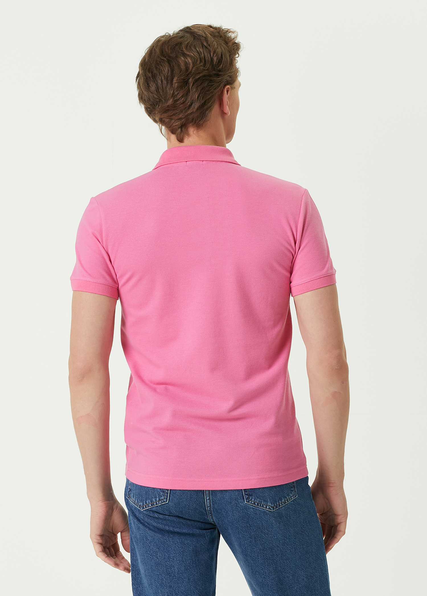 Slim Fit Pembe Polo Yaka T-shirt_3