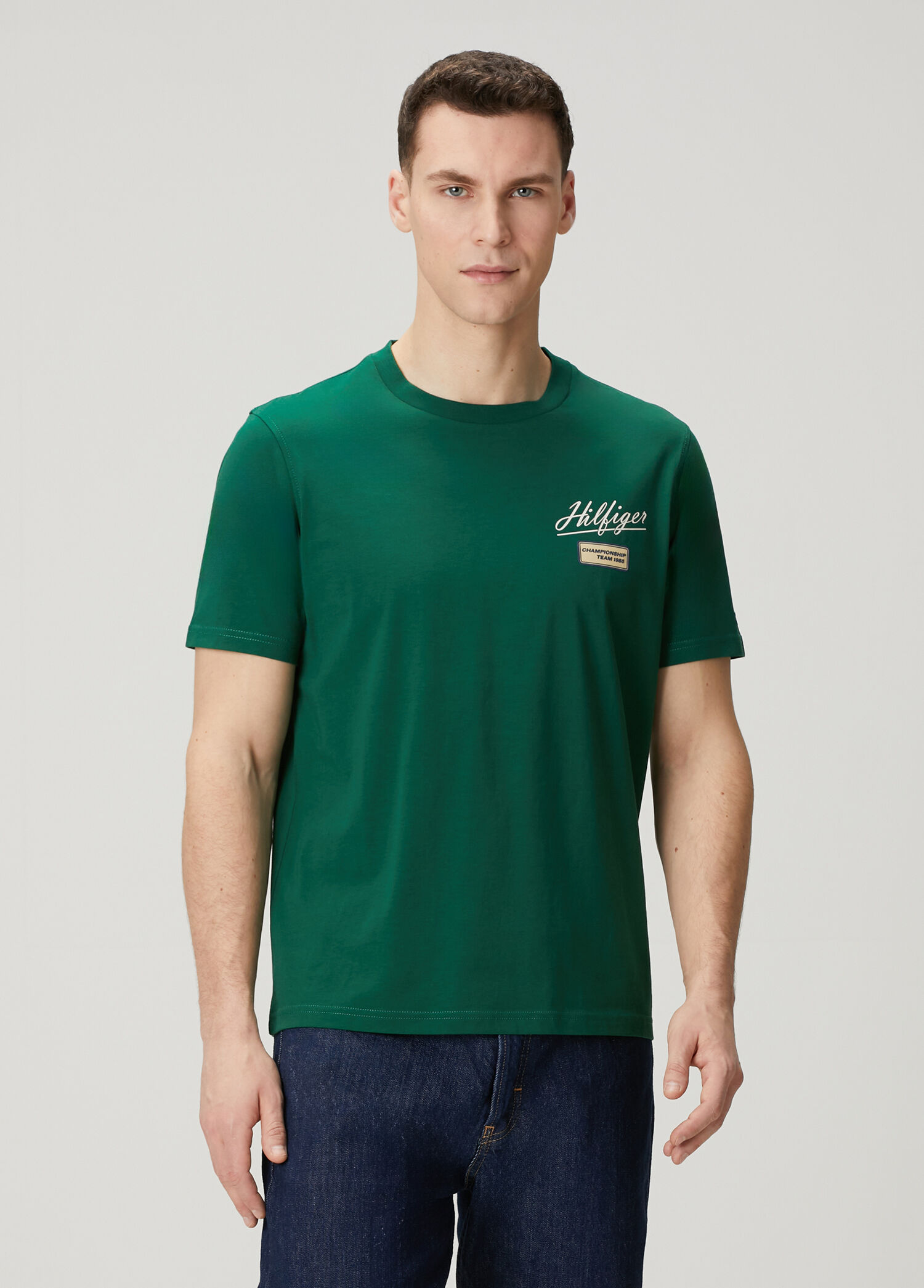 Yeşil Logo Baskılı T-shirt