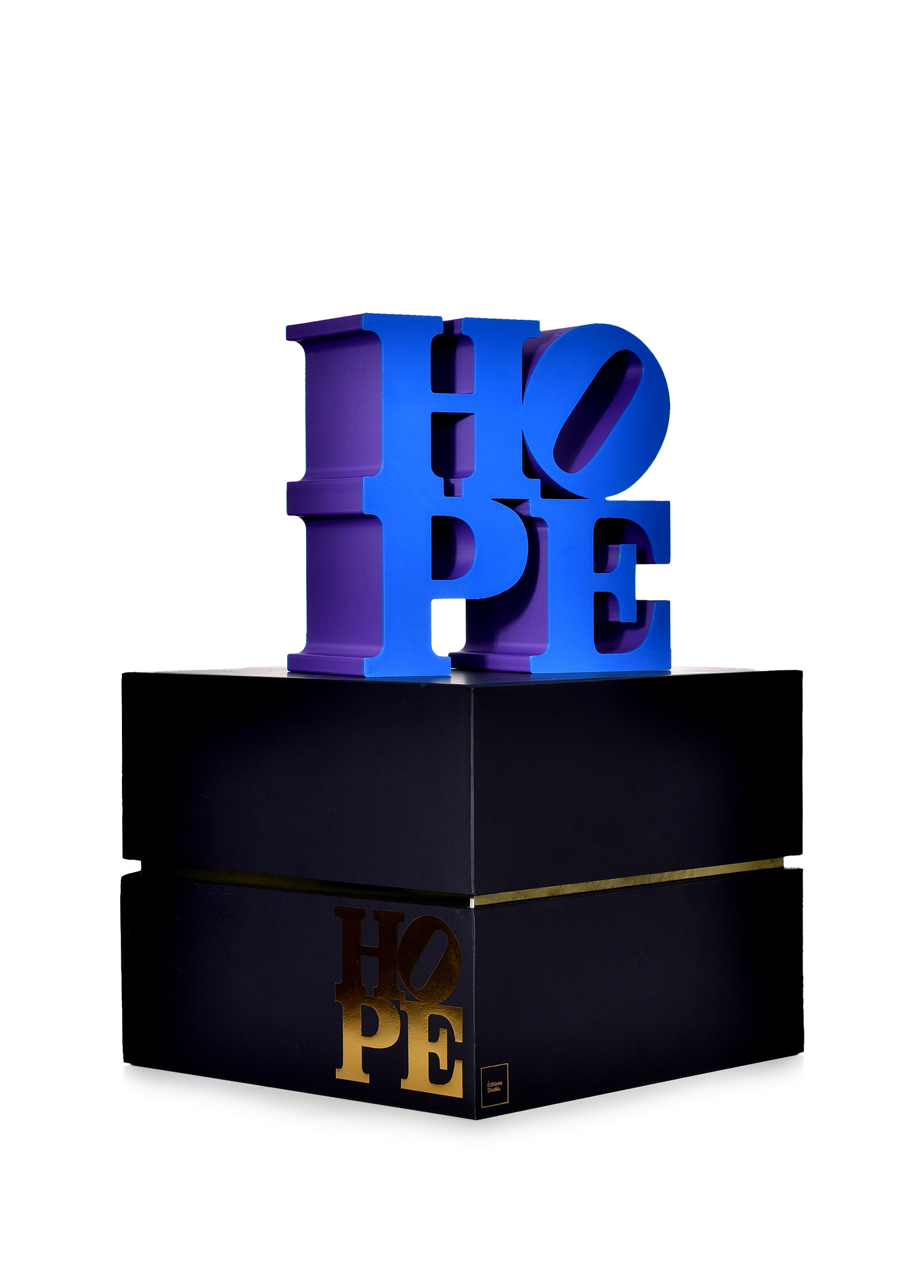 Robert Indiana Hope Large Mavi Mor Heykel