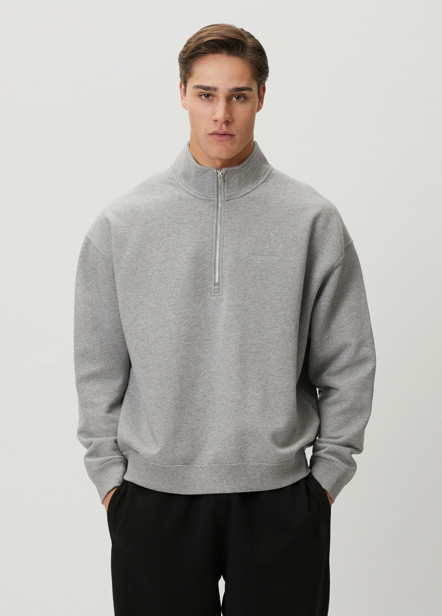 Rove Gri Yakası Fermuarlı Sweatshirt