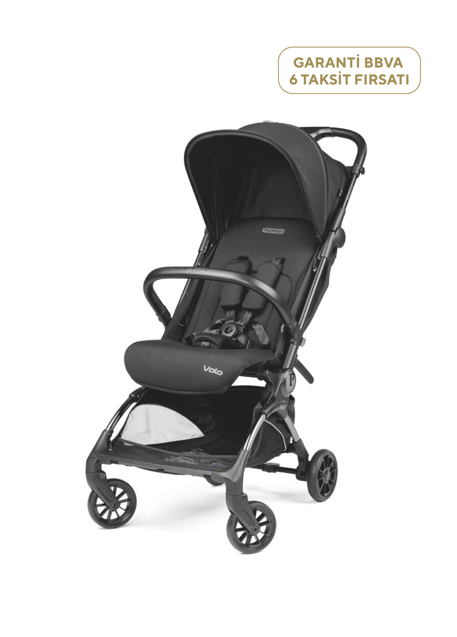 Volo True Black Tek Elle Katlanabilen Bebek Arabası