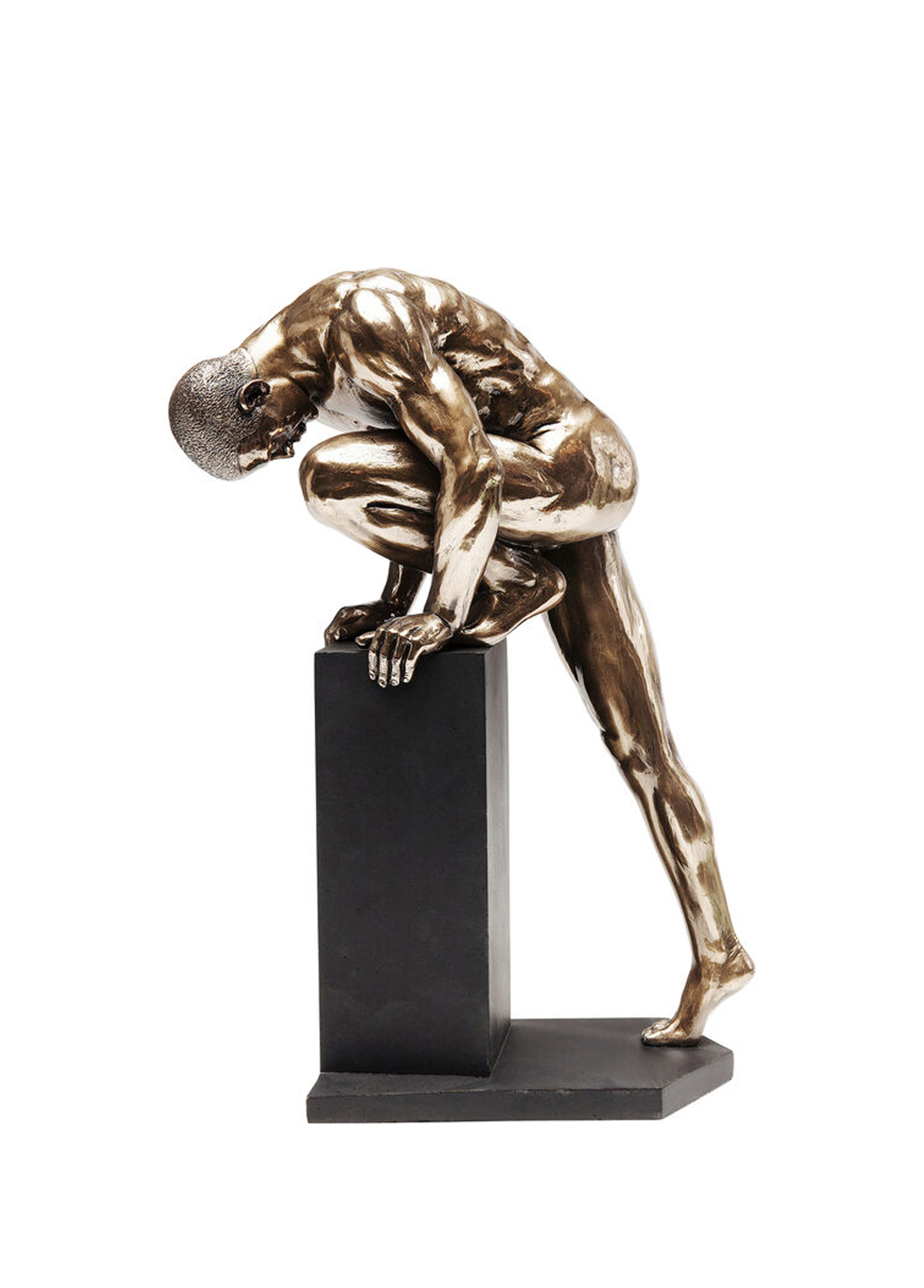 Nude Man Stand Bronze Dekoratif Obje 35 cm