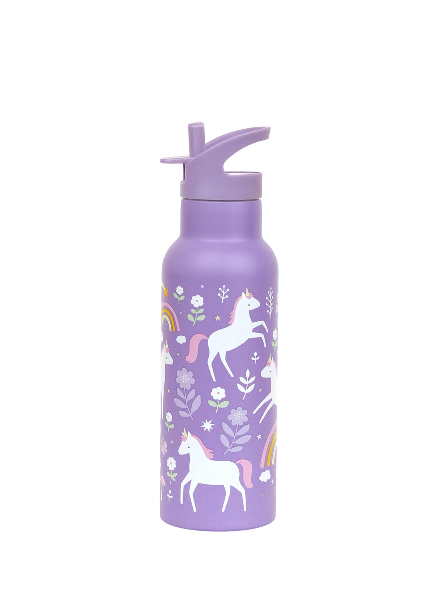 Little Lovely Unicorn Dreams Lila Çelik Pipetli Çocuk Termos Suluk 500 ml