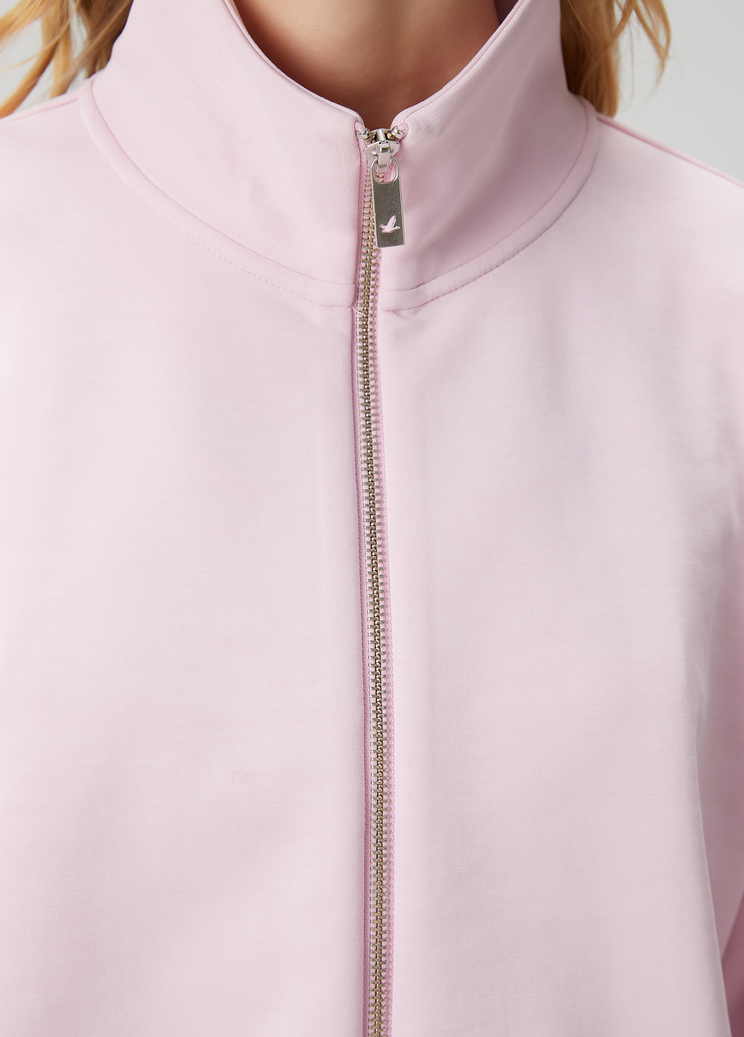 Pembe Fermuarlı Sweatshirt_4