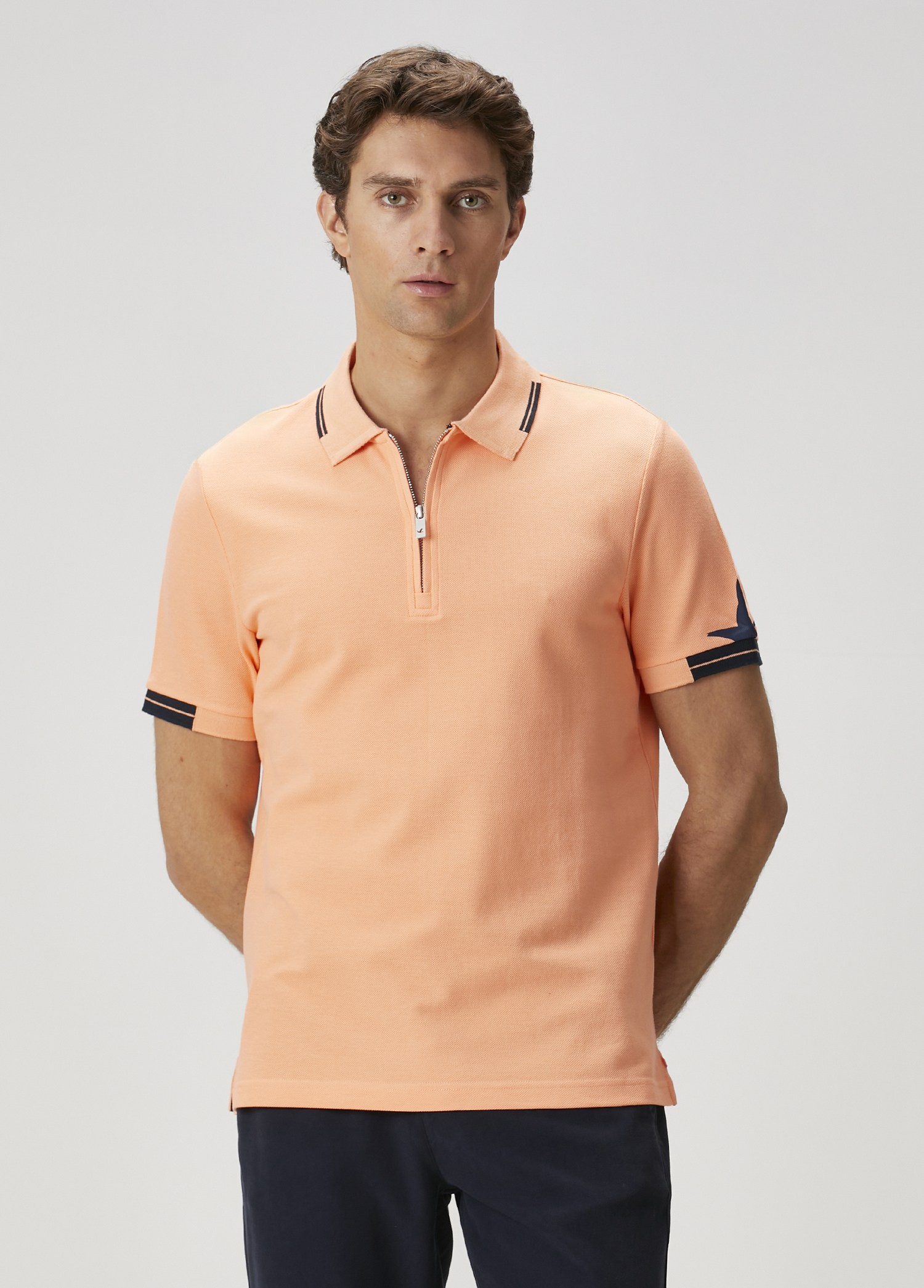 Kayısı Polo Yaka Logo Baskılı T-shirt_1