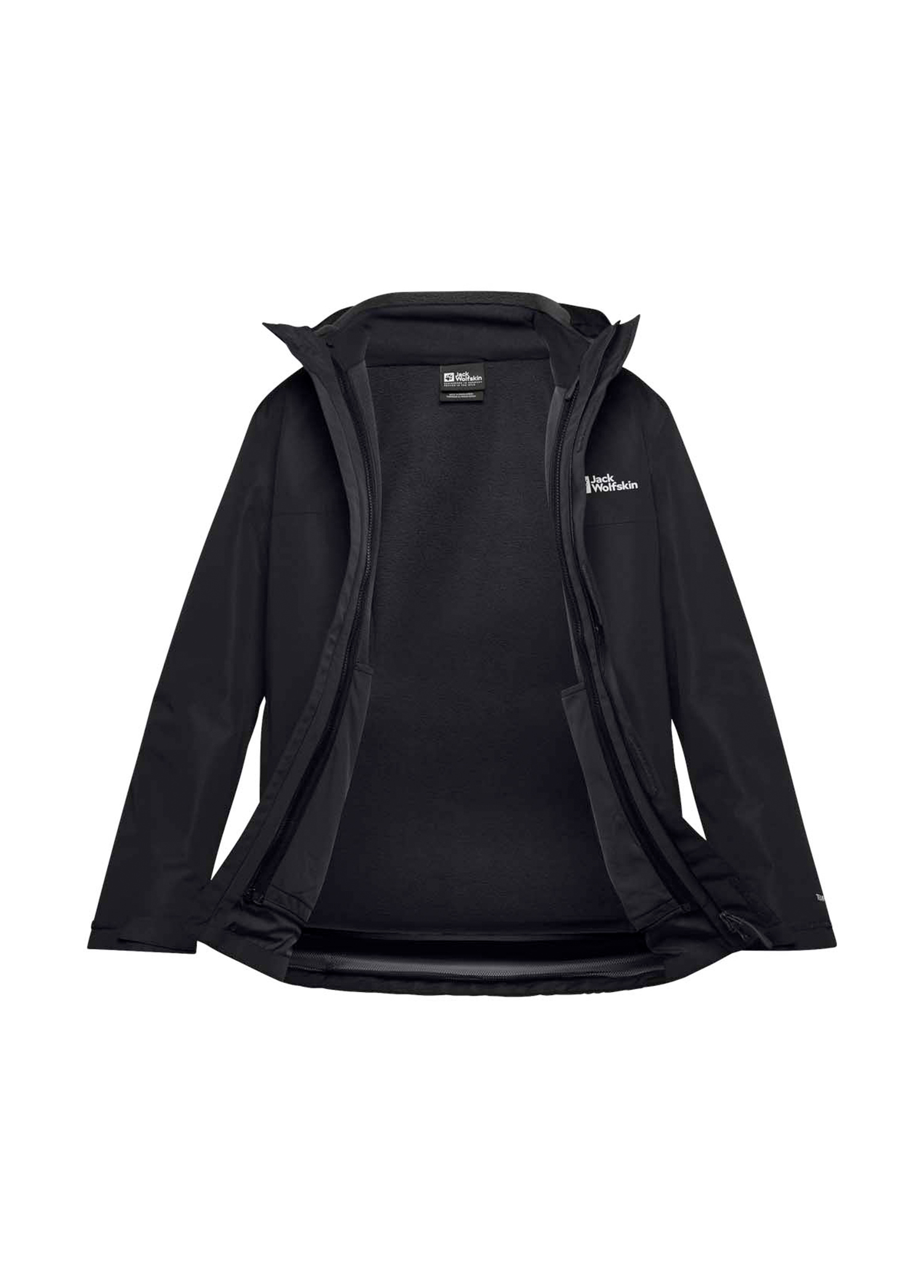 Jack Wolfskin Men Altenberg 3IN1 JKT M Black Hooded Men's Sports