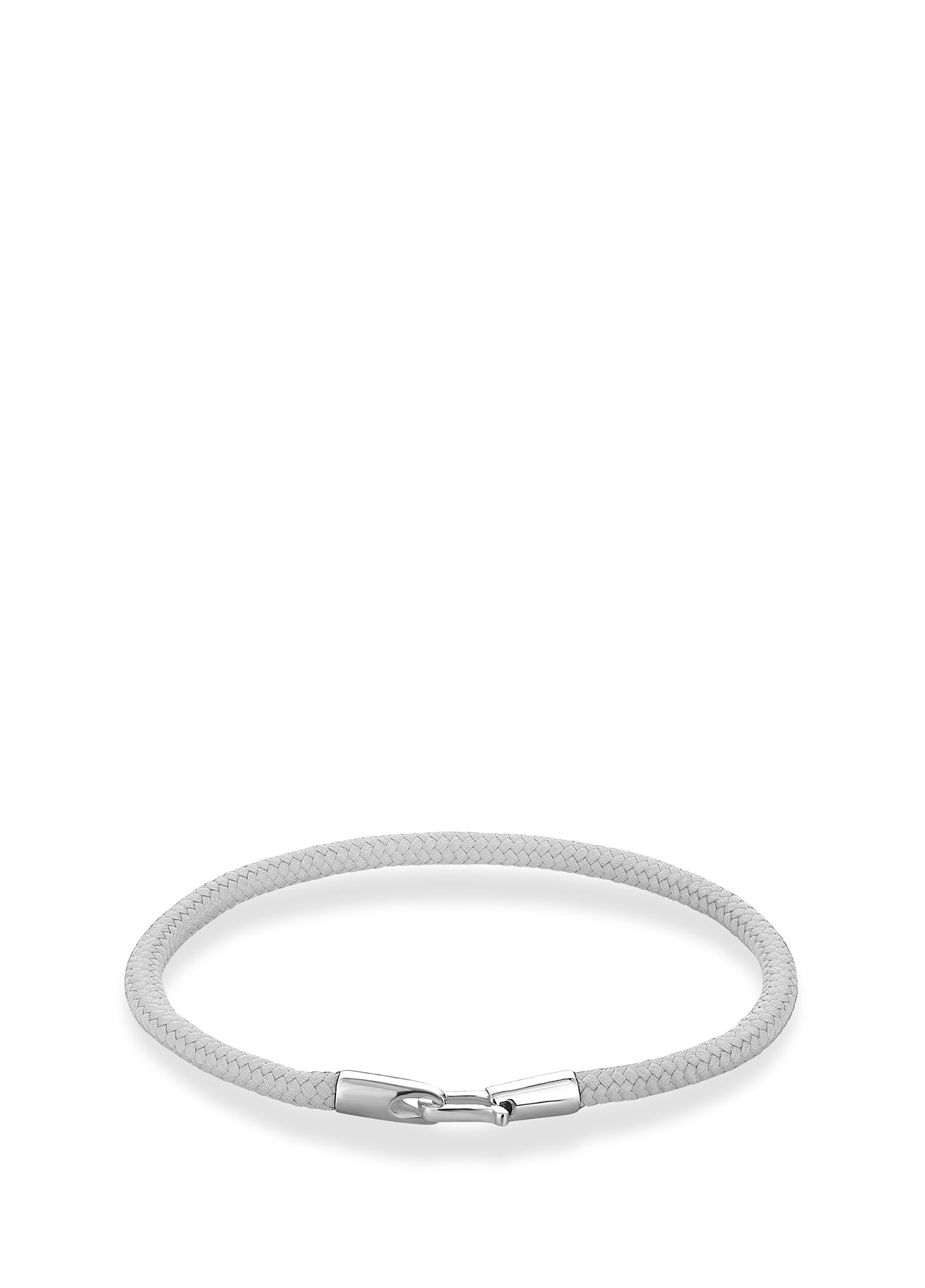 Locklink Gri İp 925 Ayar Gümüş Unisex Bileklik