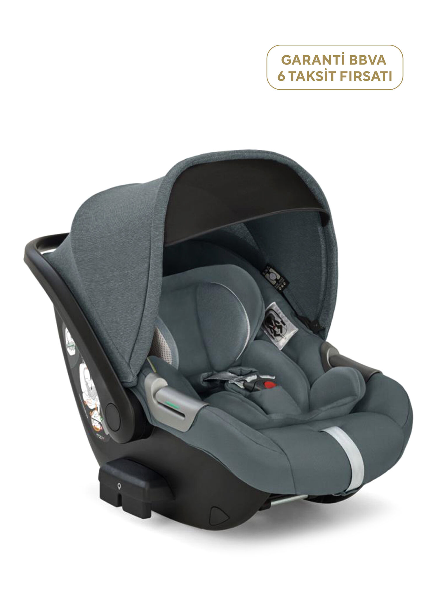 Darwin Infant i-Size Gr 0+ 0-13 kg Union Grey Bebek Ana Kucağı ve Oto Koltuğu