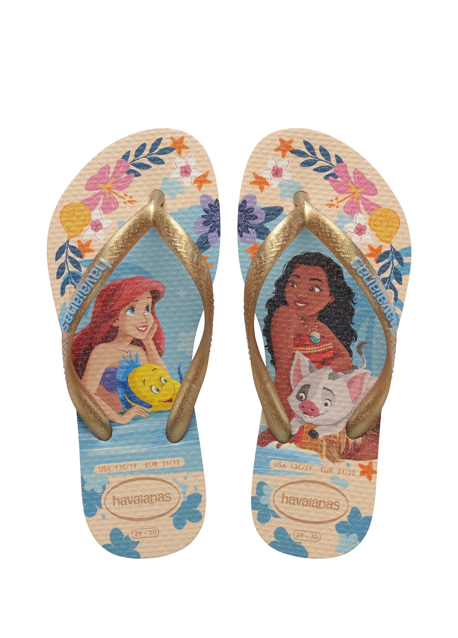 Slim Princess Bej Unisex Çocuk Plaj Terliği