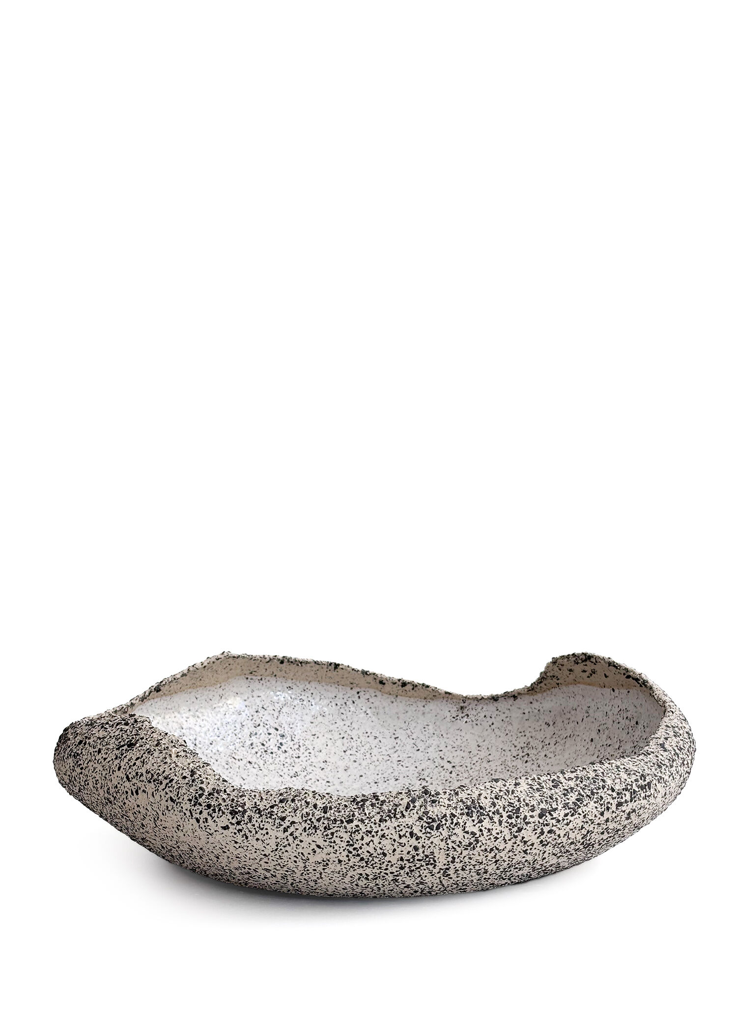 No:1 Stone Gri Beyaz Seramik Servis Kasesi 31 cm