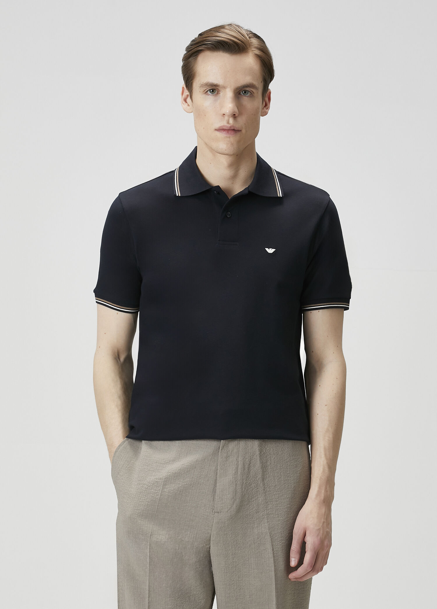 Emporio Armani Lacivert Erkek Lacivert Polo Yaka T-shirt 1945022