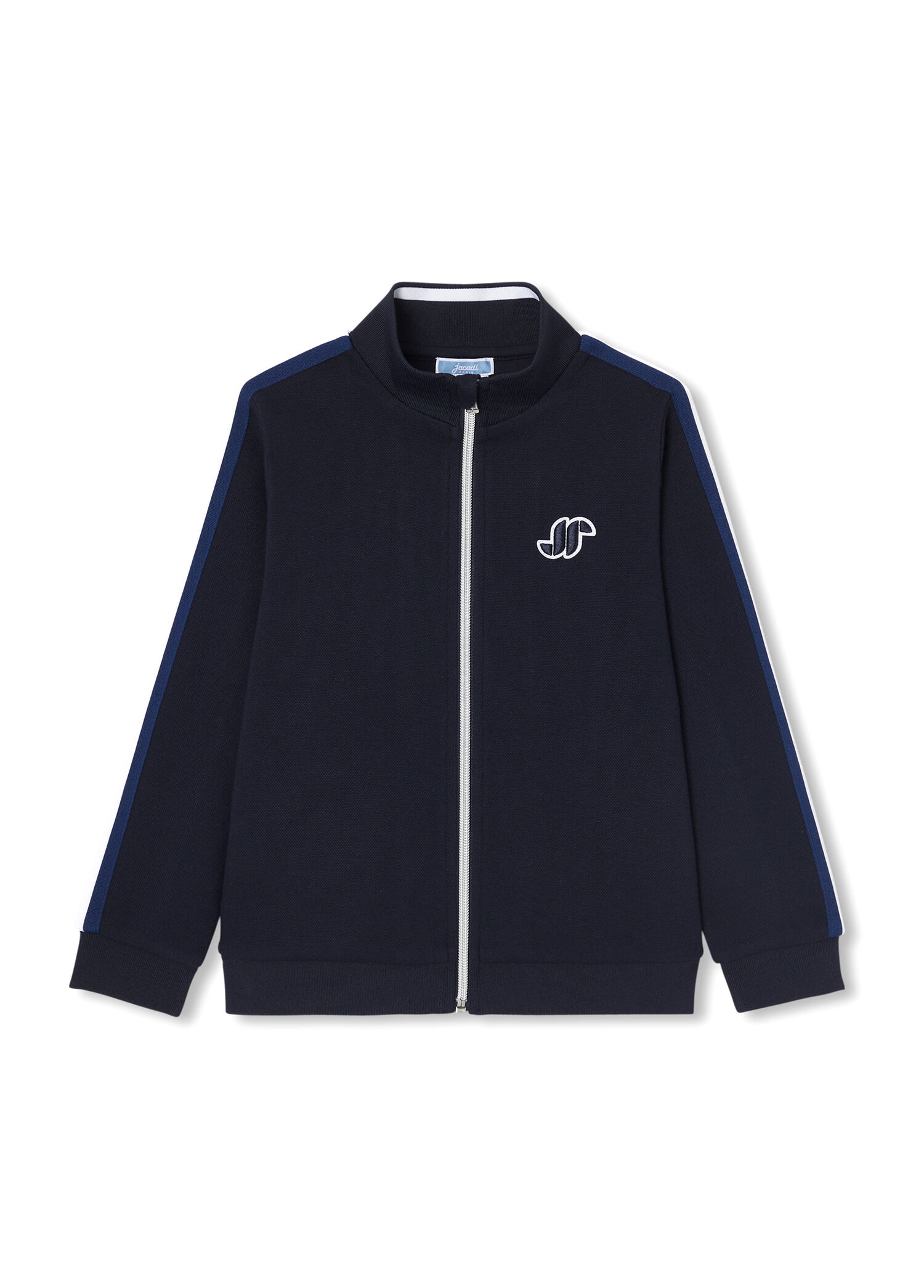 Lacivert Fermuarlı Pike Erkek Çocuk Sweatshirt