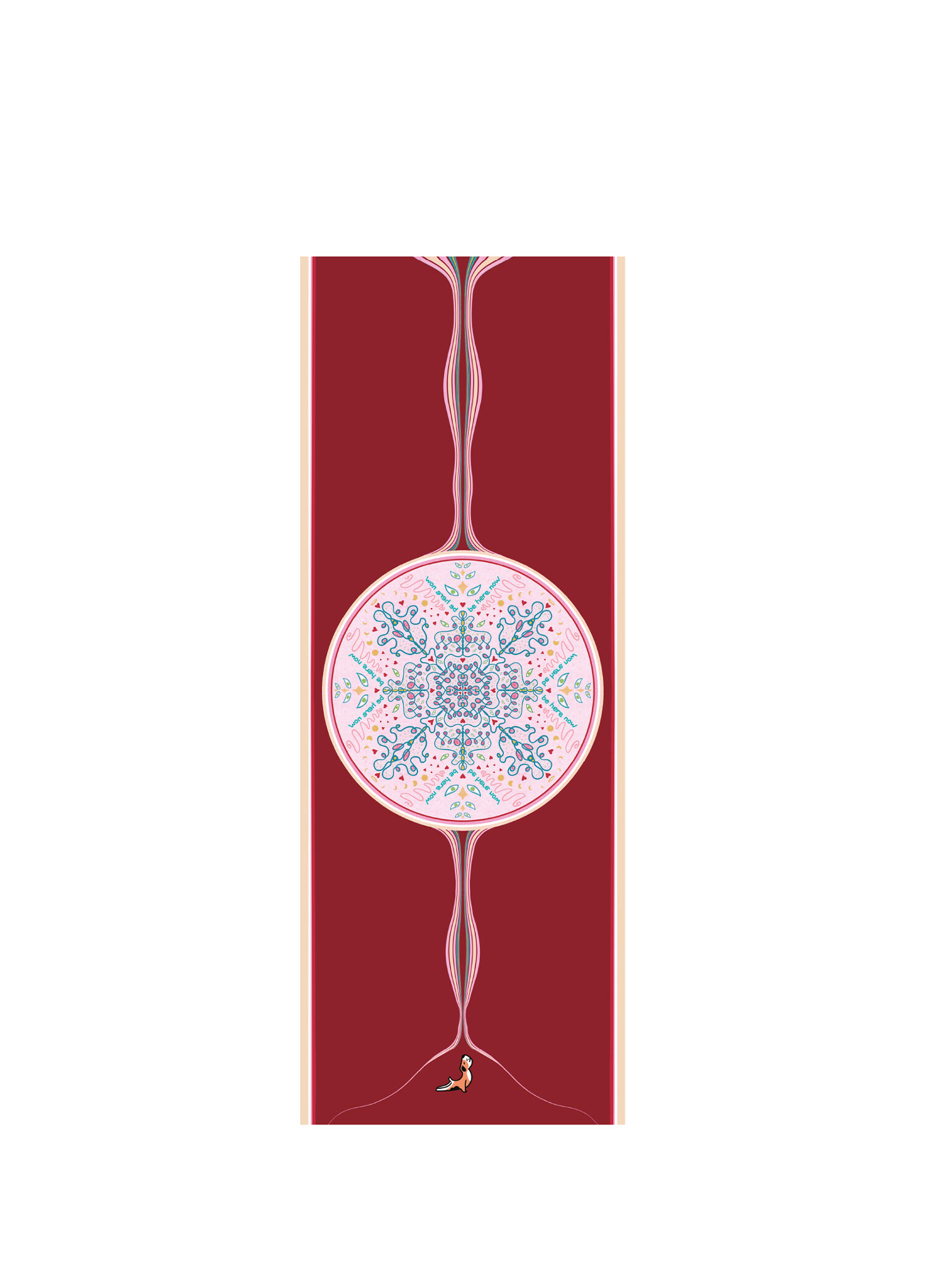 Mandala Serisi Be Here Now Doğal Kauçuk Kaydırmaz Yoga Matı 4.1 mm