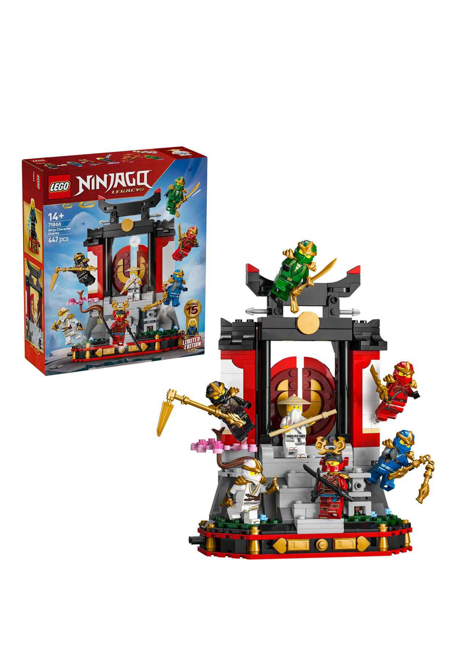 Ninjago Ninja Karakteri Sergileme Modeli 15. Yıl Dönümü 447 Parça 14+ Yaş Minifigürlü Yapı Oyuncağı 71866