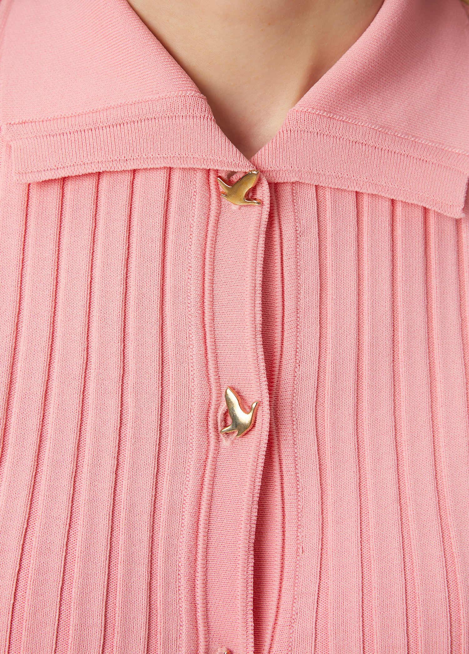 Pembe Ribli Polo Hırka_5
