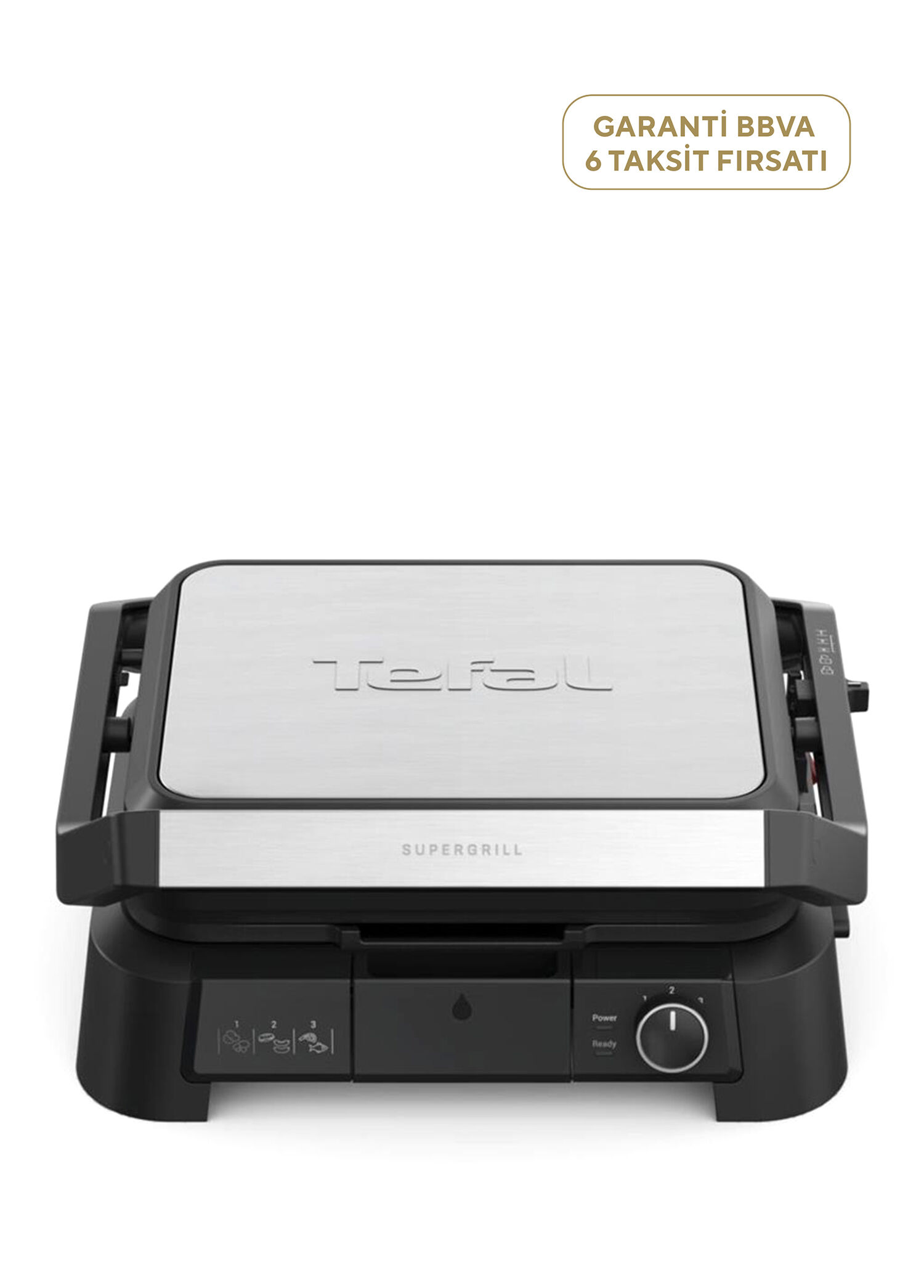 SuperGrill 3in1 Inox 6 Dilim Kapasiteli Barbekü Izgara ve Tost Makinesi 2000 Watt
