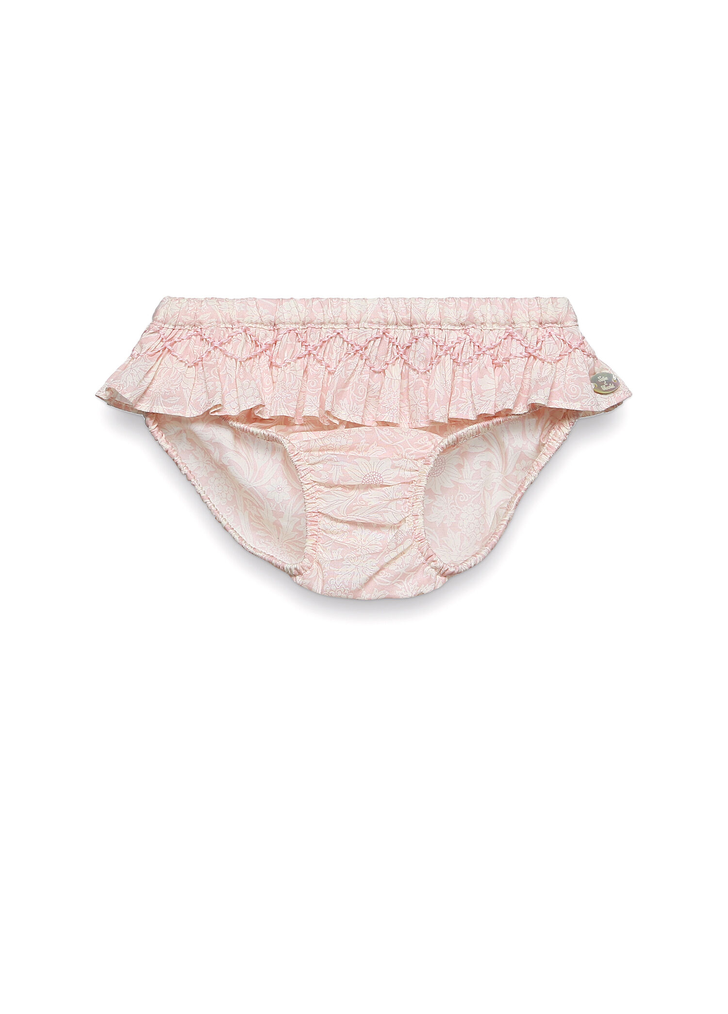 Pembe Desenli Coton Kız Bebek Tek Alt Mayo