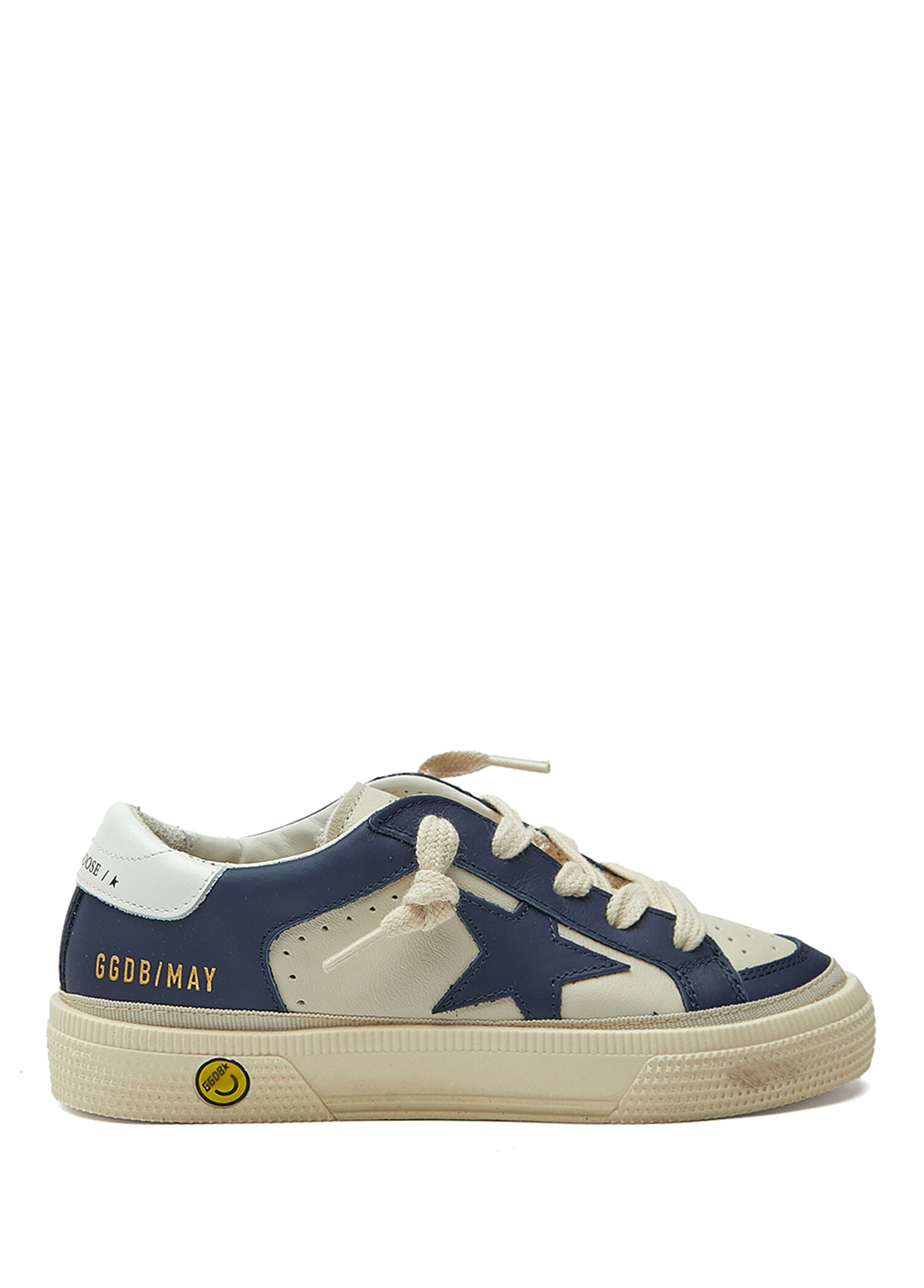 May Beyaz Mavi Çocuk Deri Sneaker