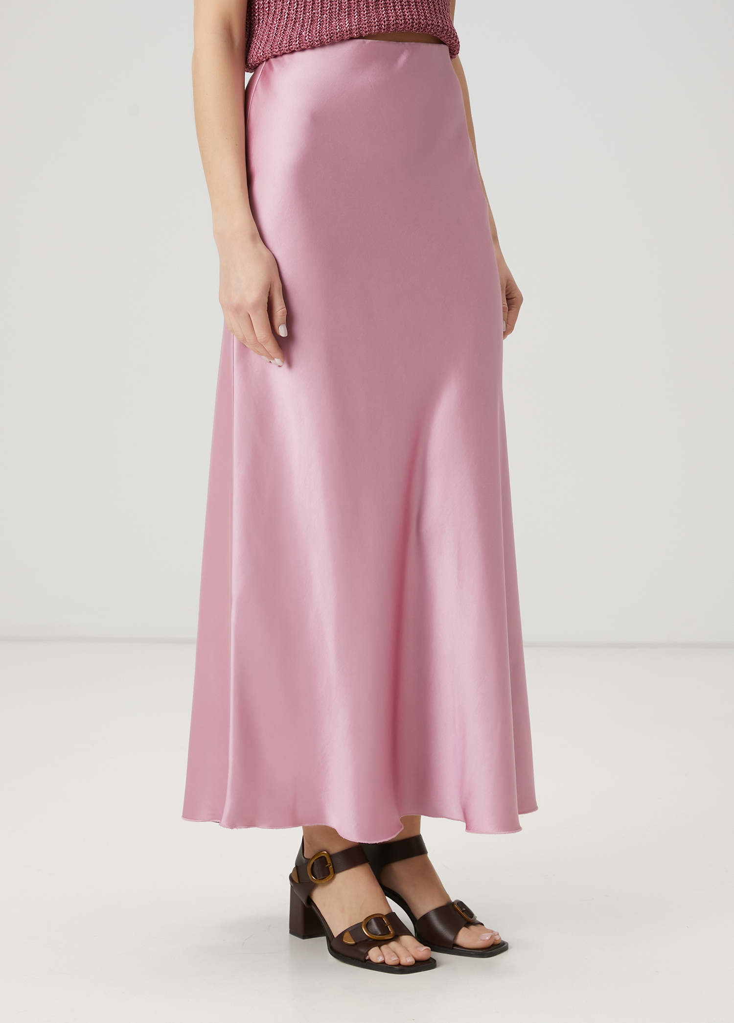 Pembe Maksi Saten Etek_2