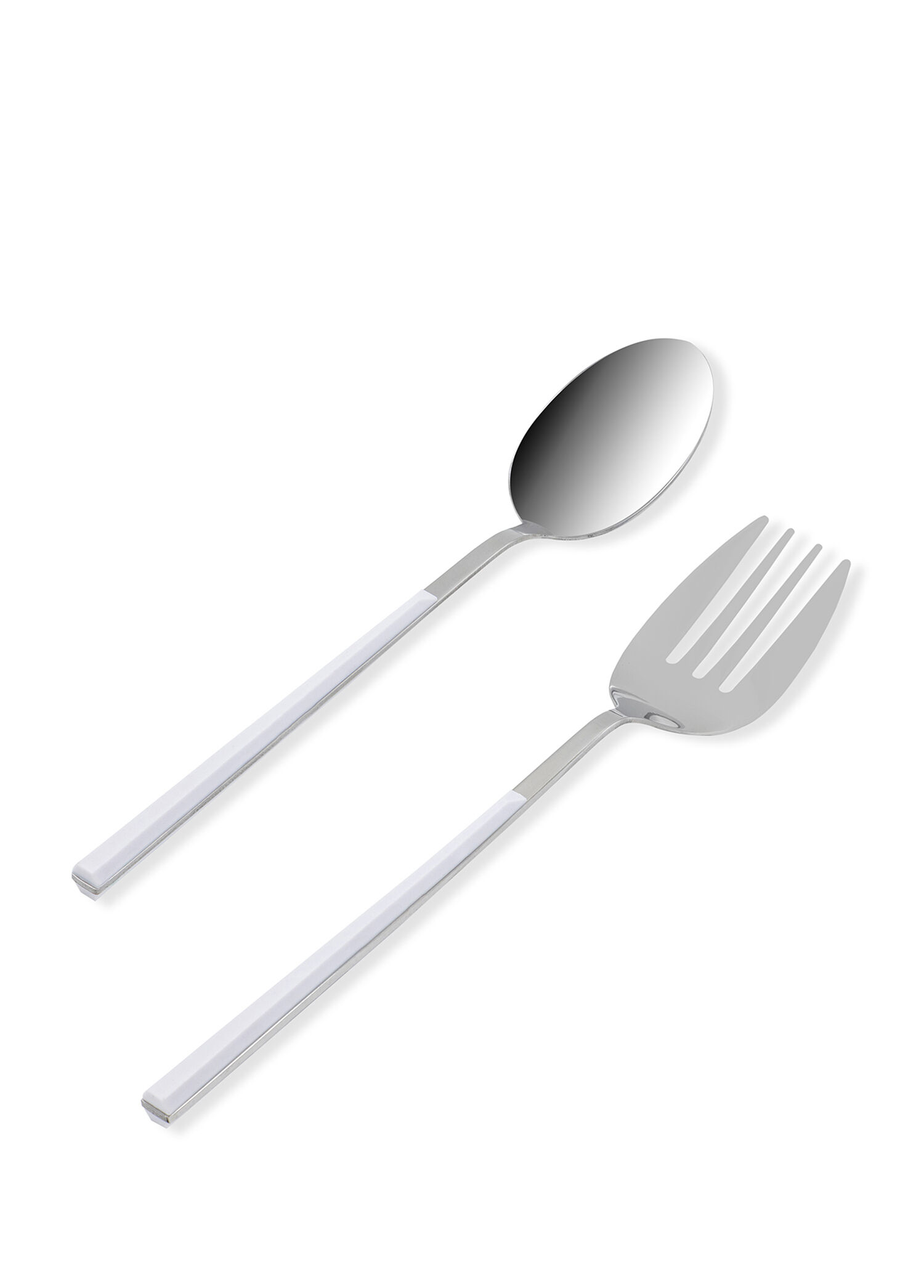 Bianco Gümüş Çelik 2'li Salata Çatal Kaşık Servis Seti