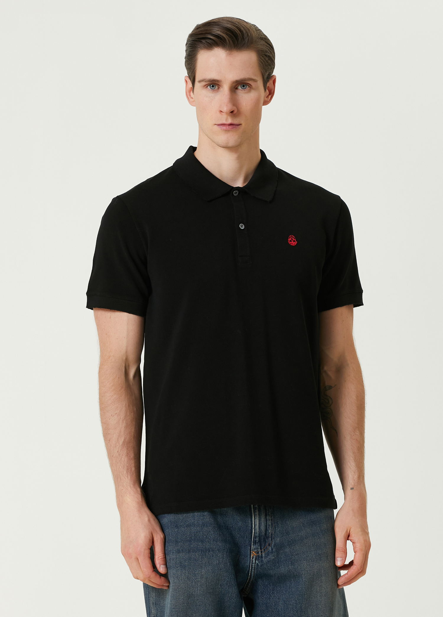 Siyah Polo Yaka T-shirt