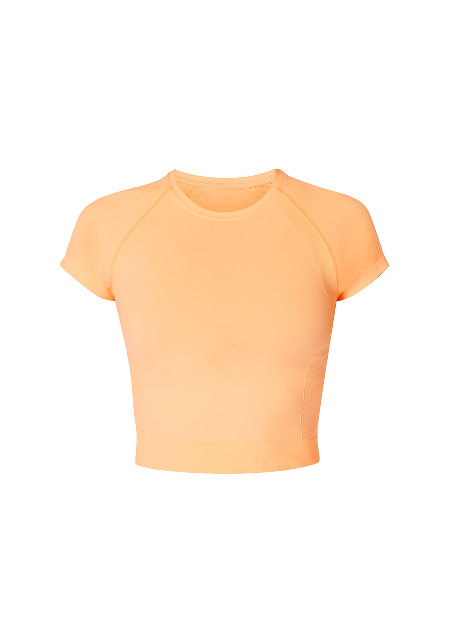 Athlete Crop Seamless Workout Turuncu Kadın Spor T-Shirt