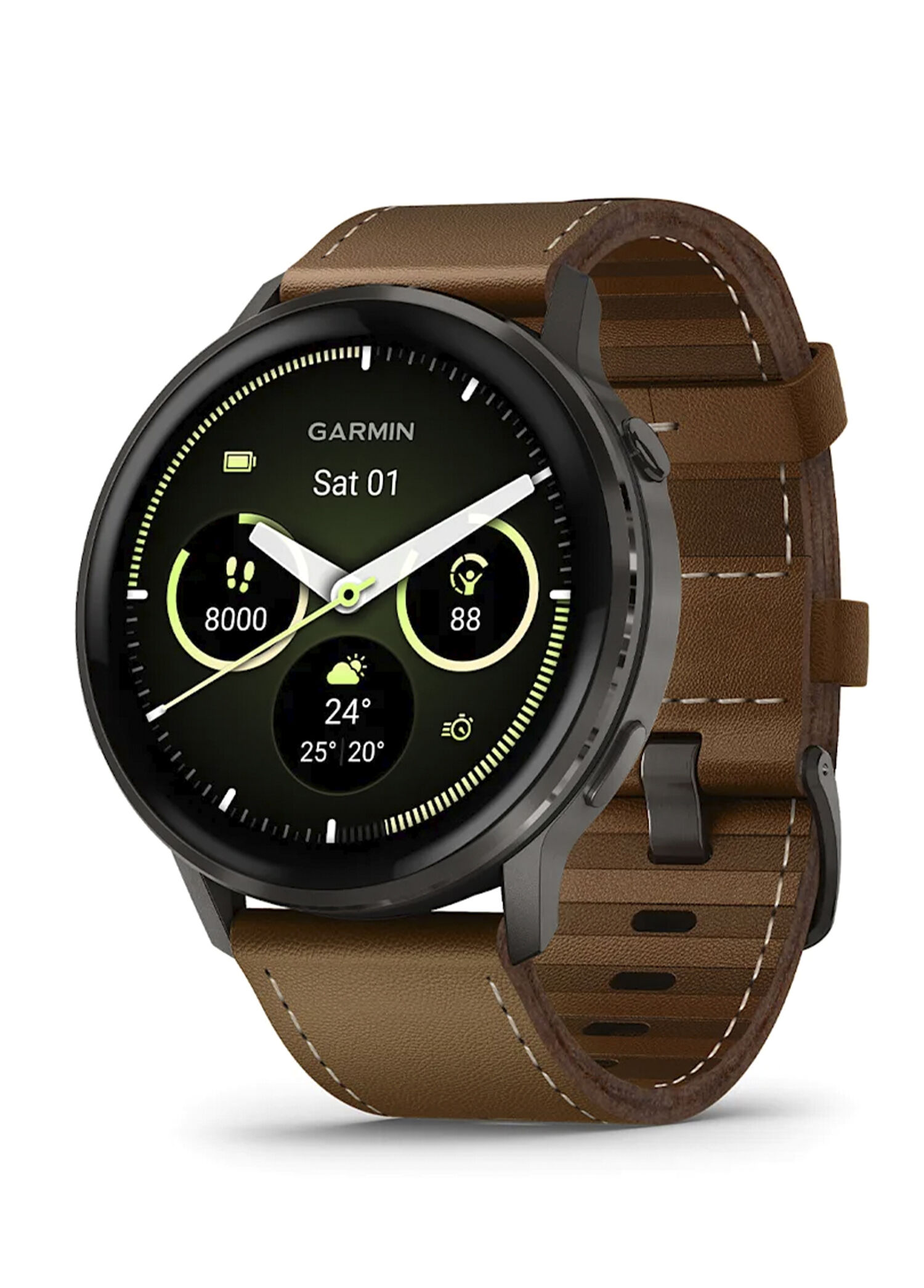 Garmin Venu 4 45 mm Kahverengi Deri Kayışlı Akıllı Saat