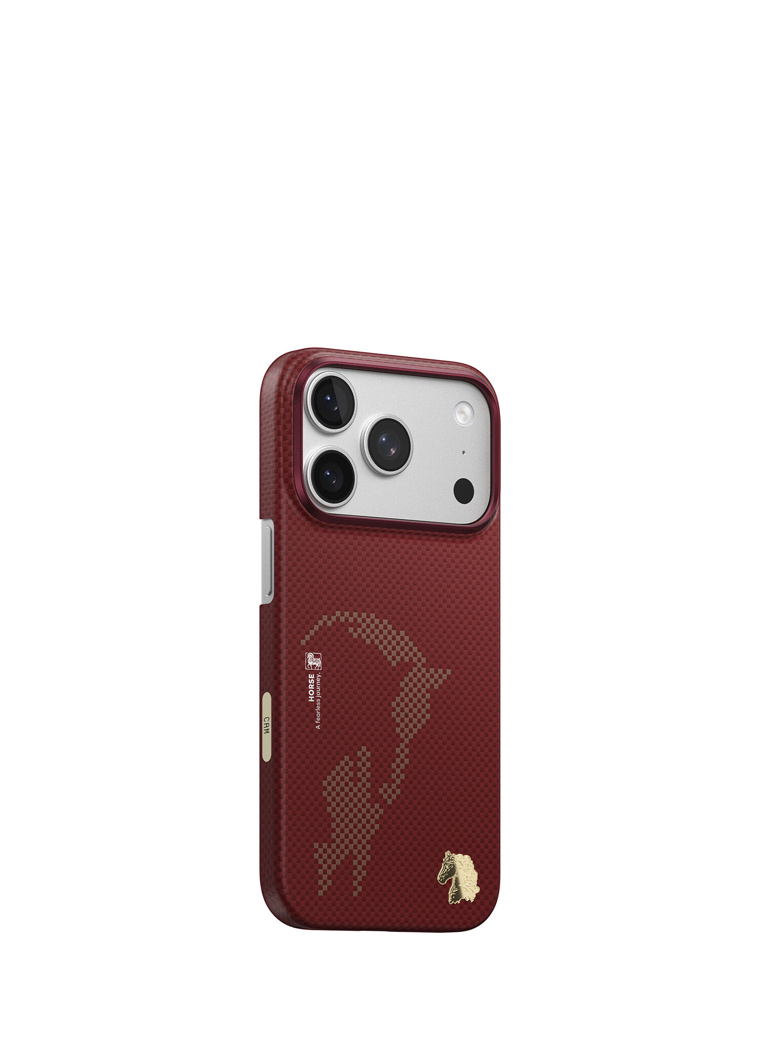 Blueo - Blaze Steed iPhone 17 Pro Max Aramid Fiber Red Magnetic Magsafe Compatible Phone Case