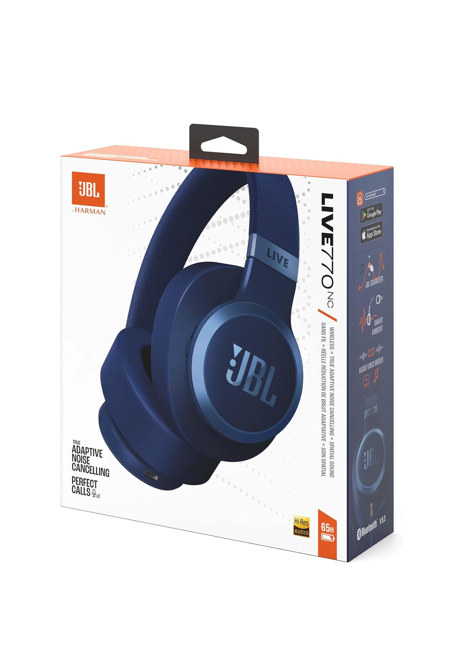 JBL - Live 770 BT NC Mavi Kulak Üstü Wireless Kulaklık - Mavi