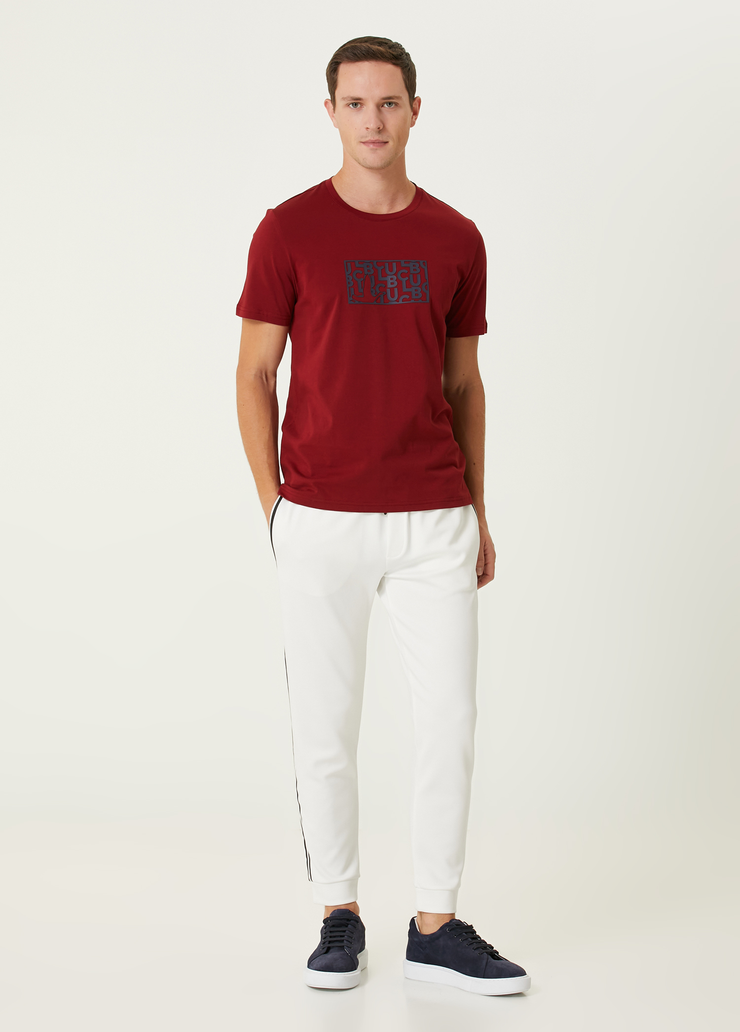 Bordo Baskılı T-shirt_2