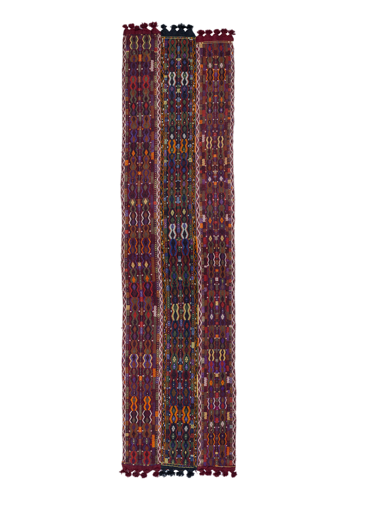 Vintage Etnik Desenli Cicim Kilim 122x500 cm