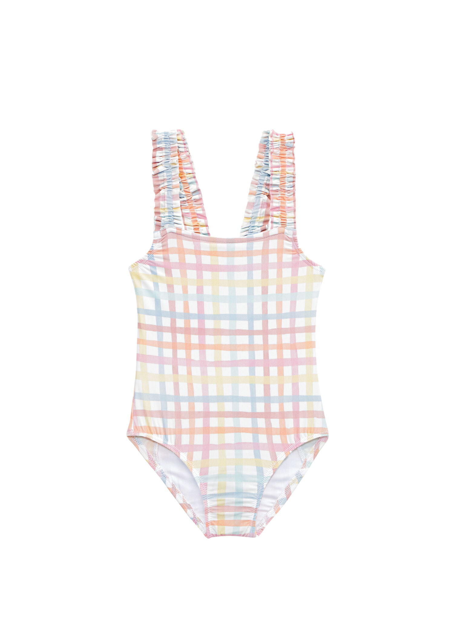 Rainbow Gingham UV Korumalı Kız Çocuk Mayo