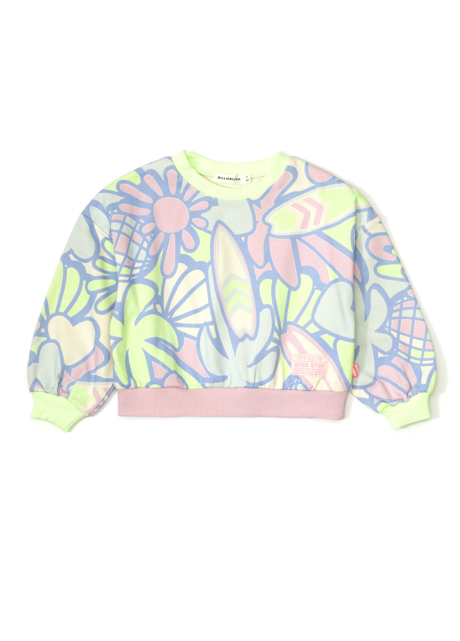 Colorblocked Baskılı Kız Çocuk Sweatshirt