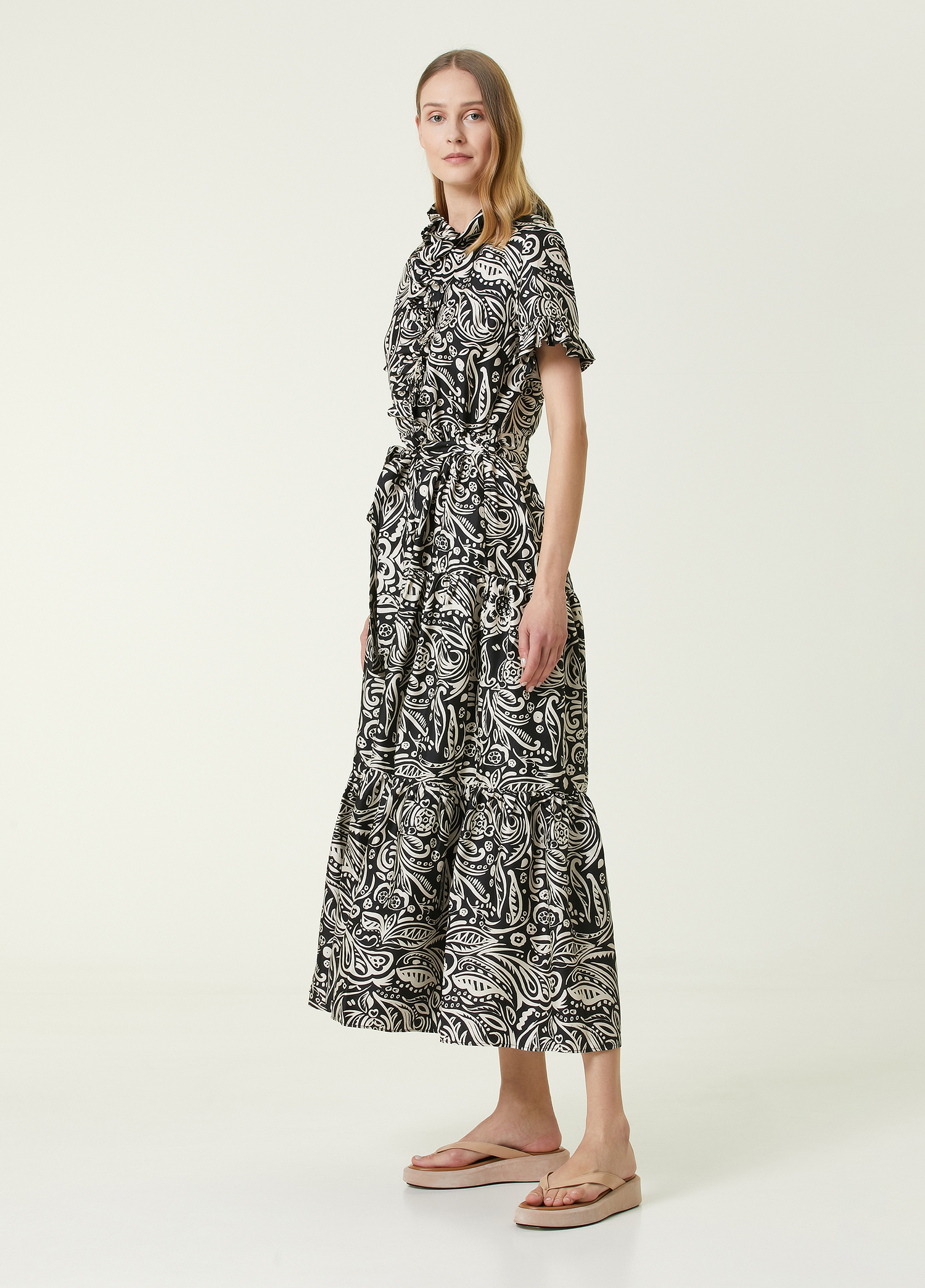 Beymen Long And Sassy Siyah Beyaz Midi İpek Elbise. 3 Beymen Long And Sassy Siyah Beyaz Midi İpek Elbise. 3