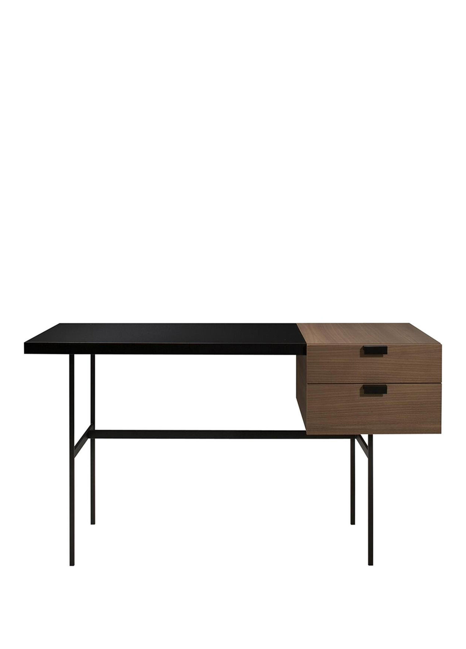 Tanis Walnut Black Fenix Çelik Çalışma Masası