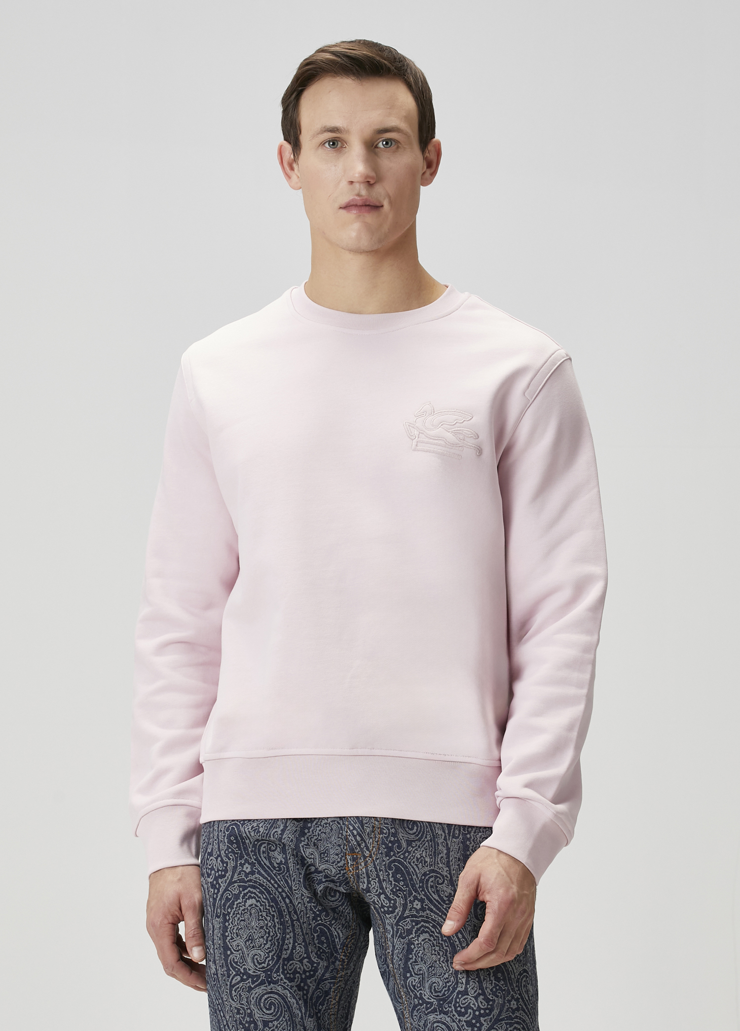 Pembe Logo Nakışlı Sweatshirt